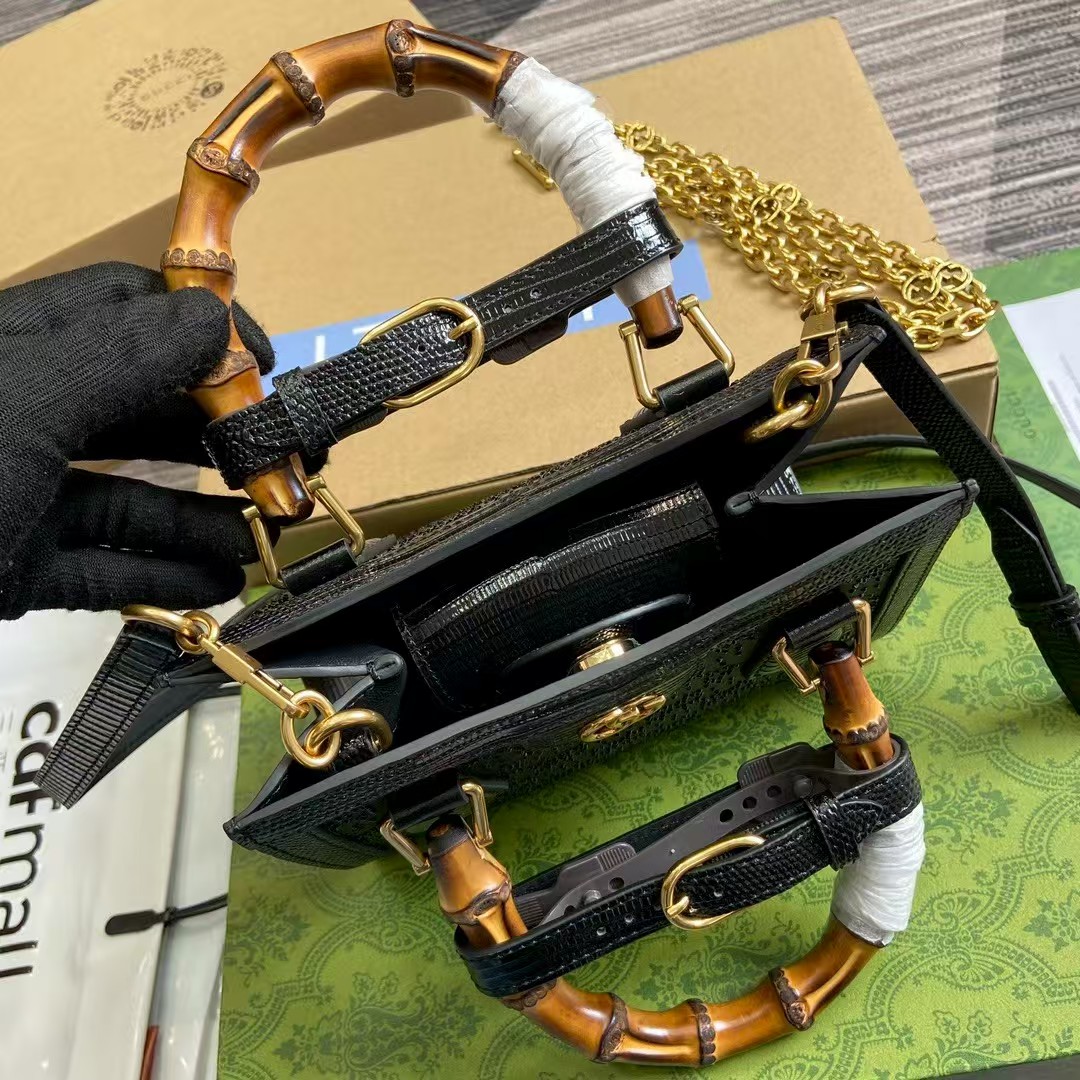 [TOP] GUCCI G*G Diana Tote Bag 20x16x10cm - Black