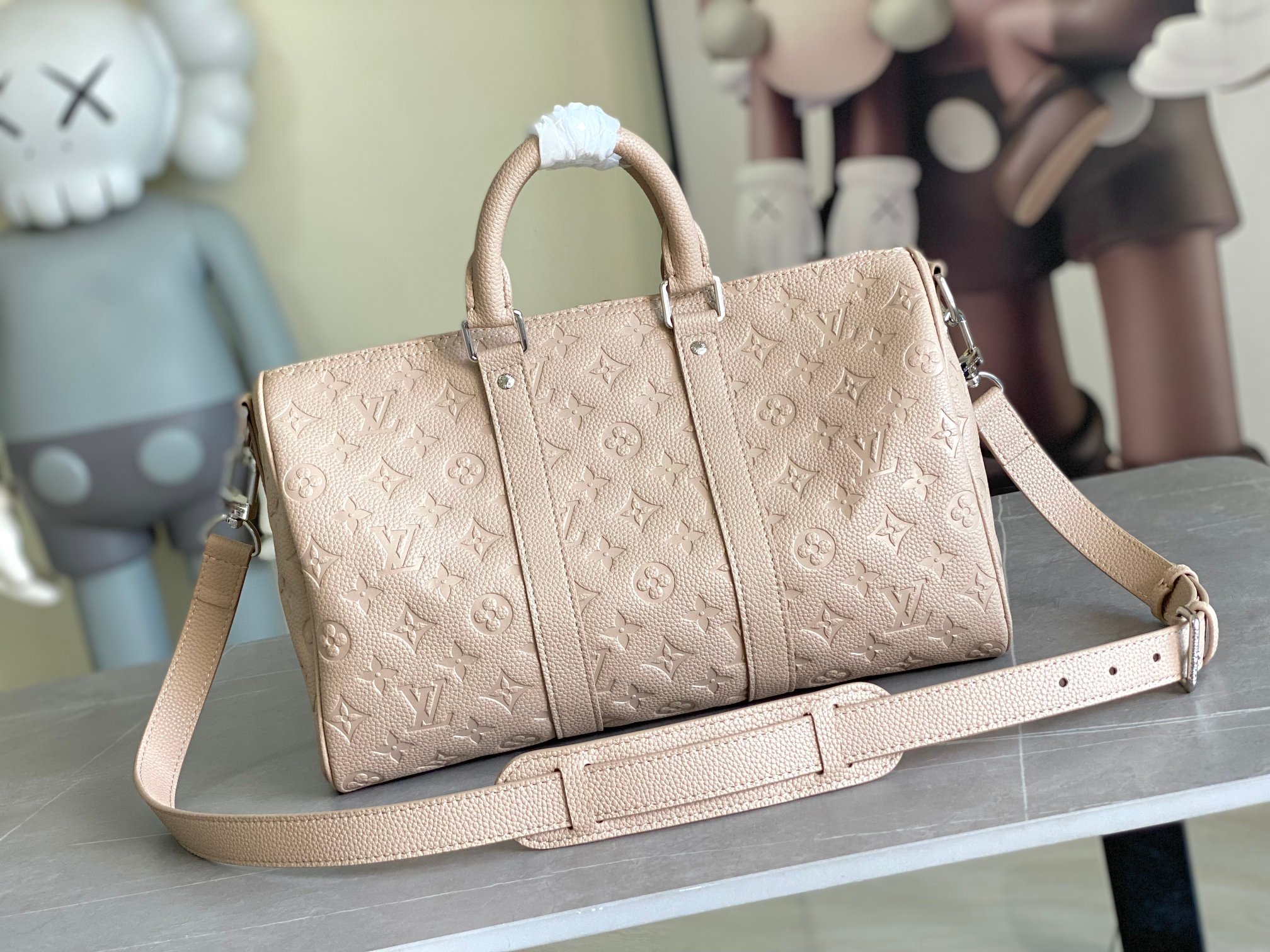 [TOP] Louis Vuitton LV Keepall 35 Travel Bag 34.0 x 21.0 x 16.0 cm - Apricot