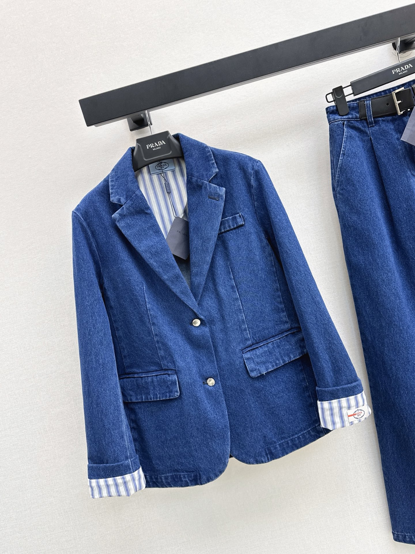 [TOP] Prada Denim Jacket + Pants Set - Blue