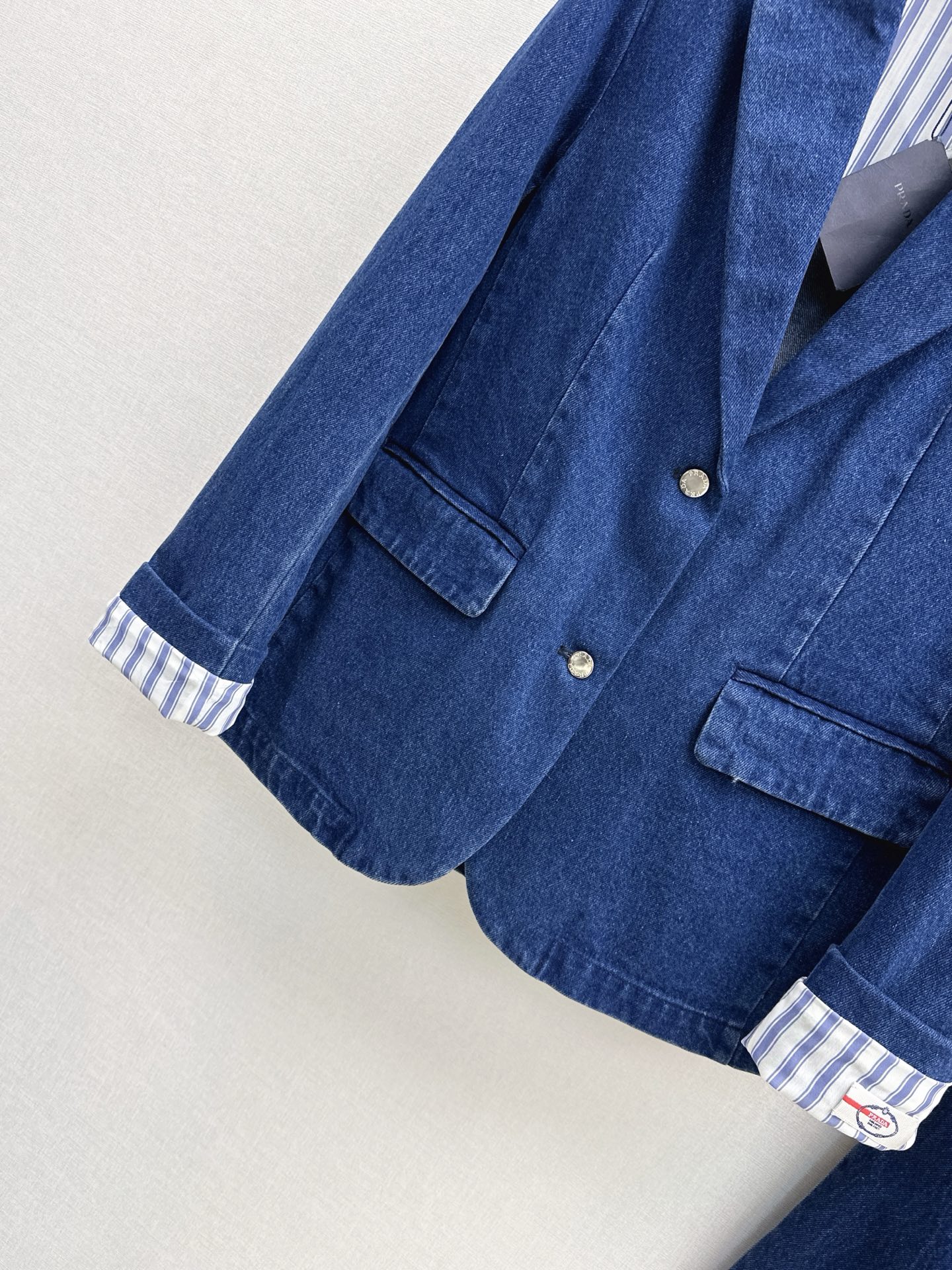 [TOP] Prada Denim Jacket + Pants Set - Blue