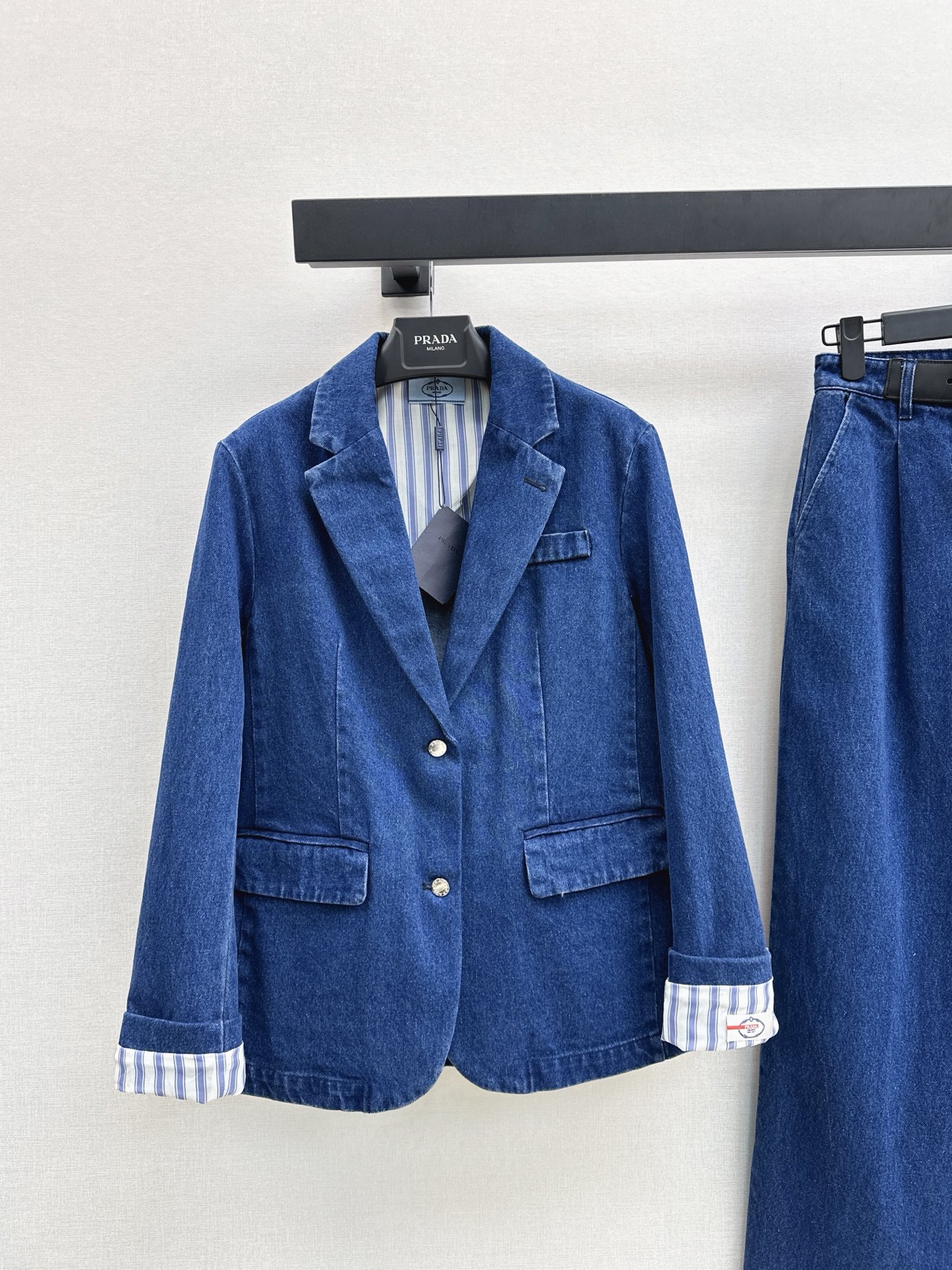 [TOP] Prada Denim Jacket + Pants Set - Blue