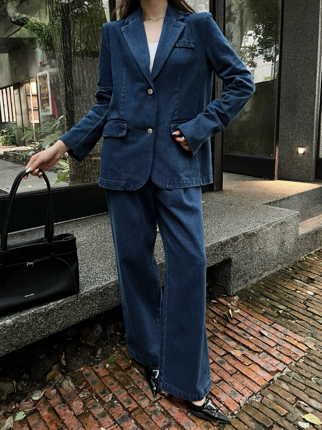 [TOP] Prada Denim Jacket + Pants Set - Blue