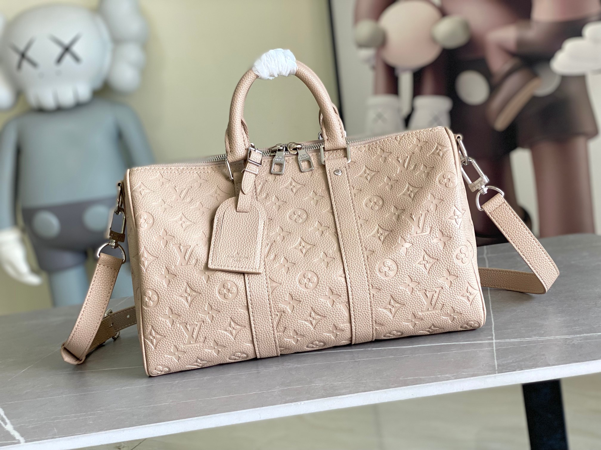 [TOP] Louis Vuitton LV Keepall 35 Travel Bag 34.0 x 21.0 x 16.0 cm - Apricot