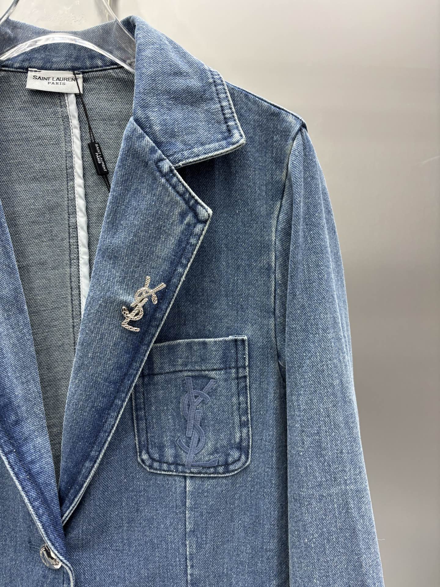 [TOP] Yves Saint Laurent YSL Denim Jacket - Blue