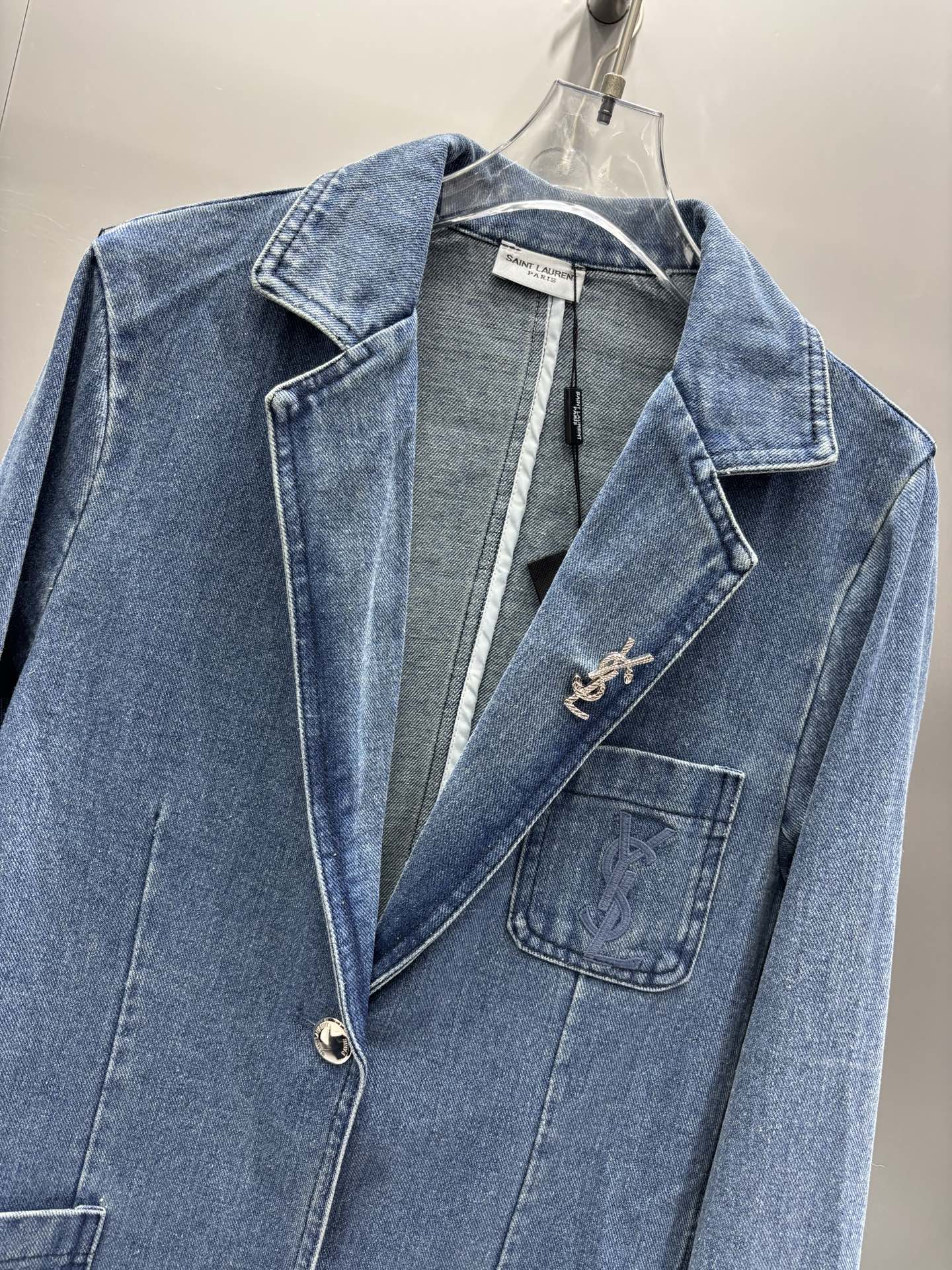 [TOP] Yves Saint Laurent YSL Denim Jacket - Blue