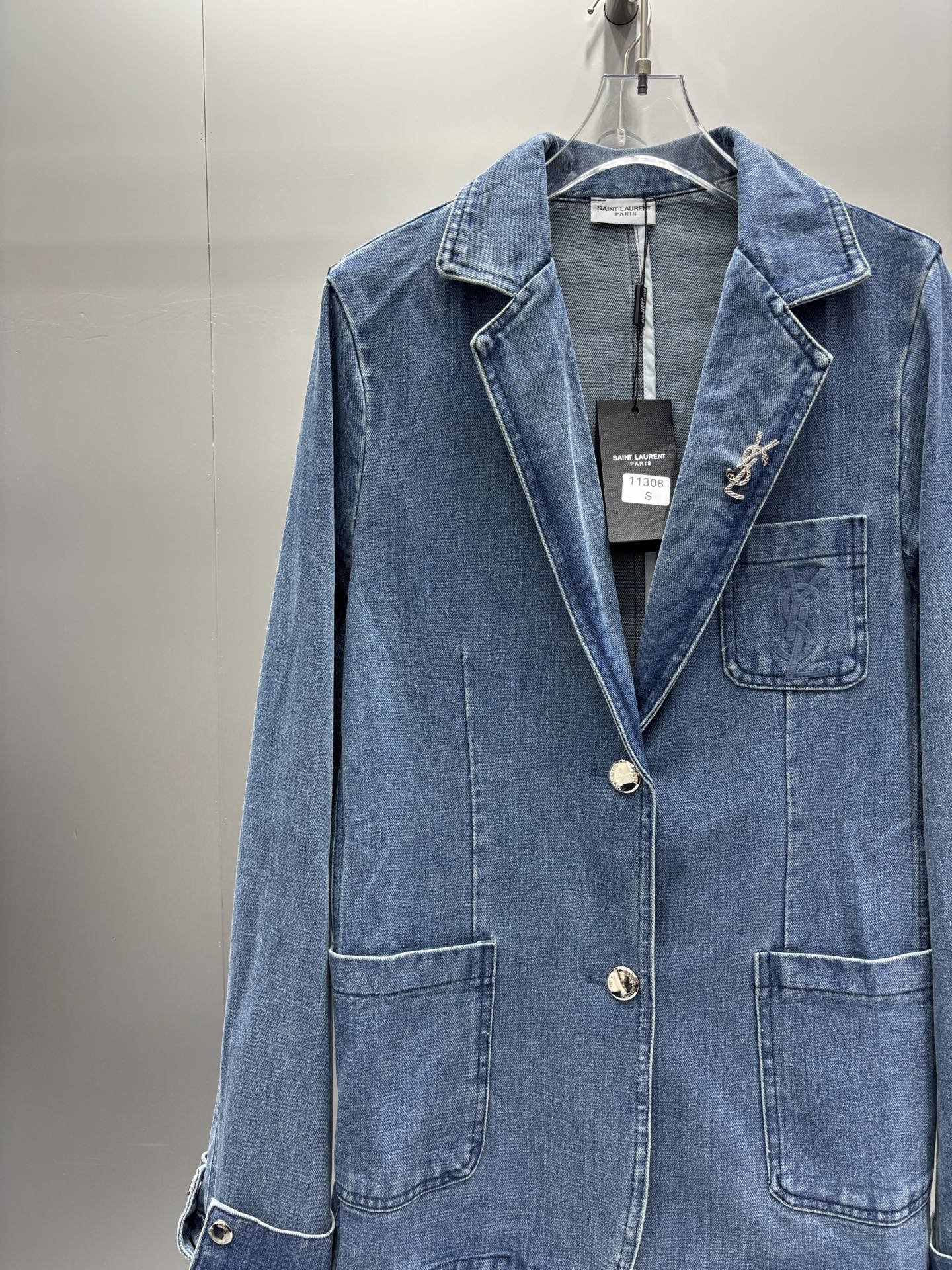 [TOP] Yves Saint Laurent YSL Denim Jacket - Blue