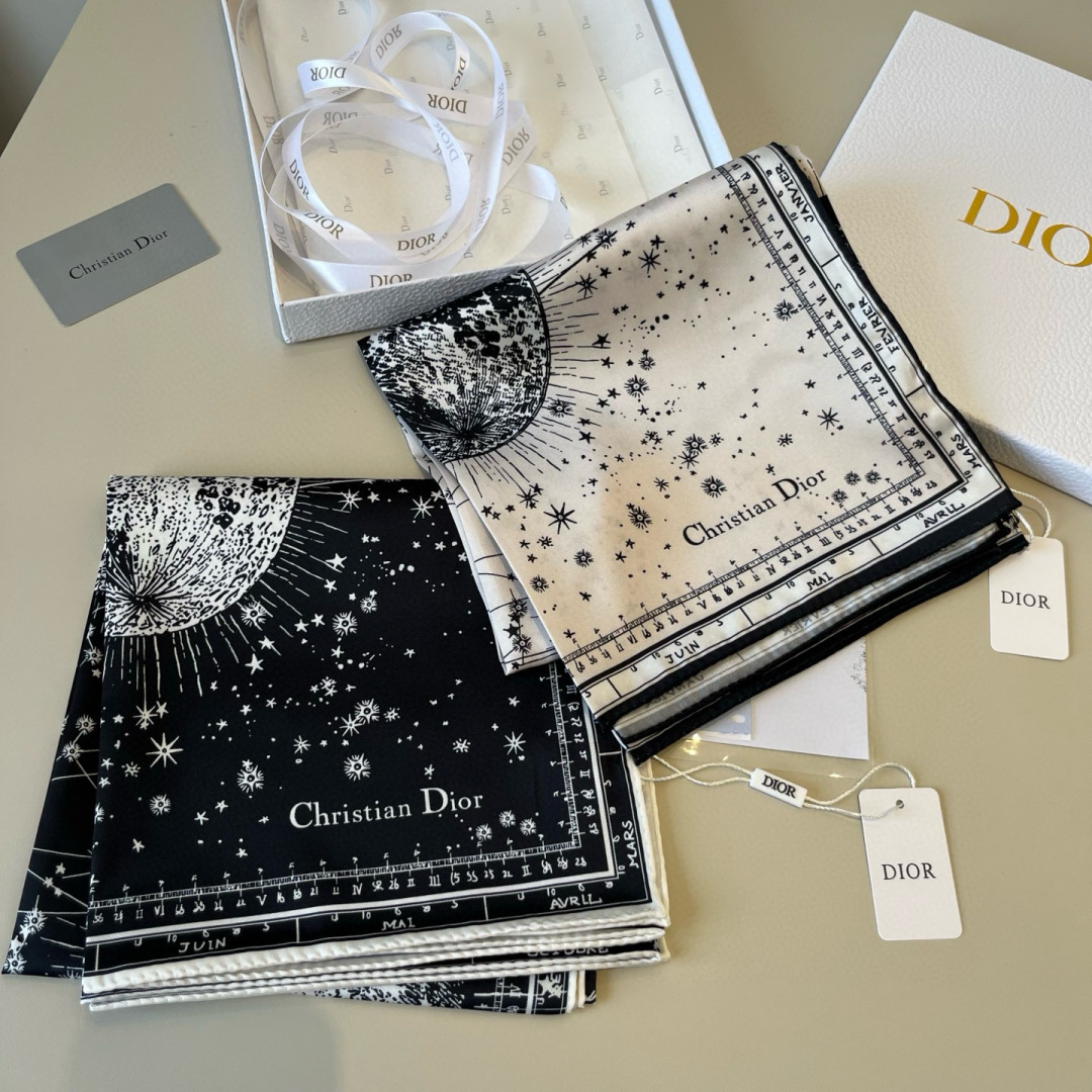 [TOP] Christian Dior Silk Scarf 90x90cm - 2 Colors