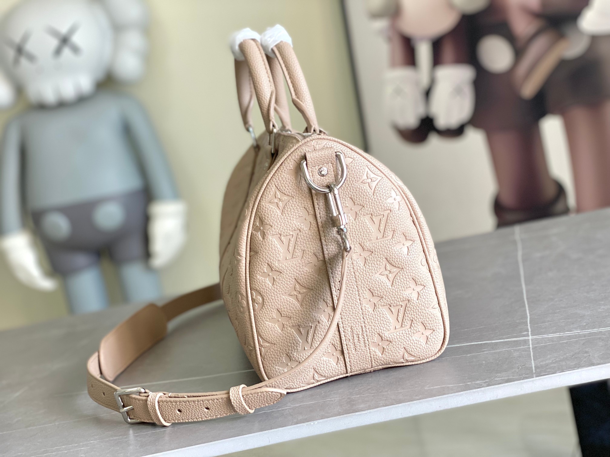 [TOP] Louis Vuitton LV Keepall 35 Travel Bag 34.0 x 21.0 x 16.0 cm - Apricot