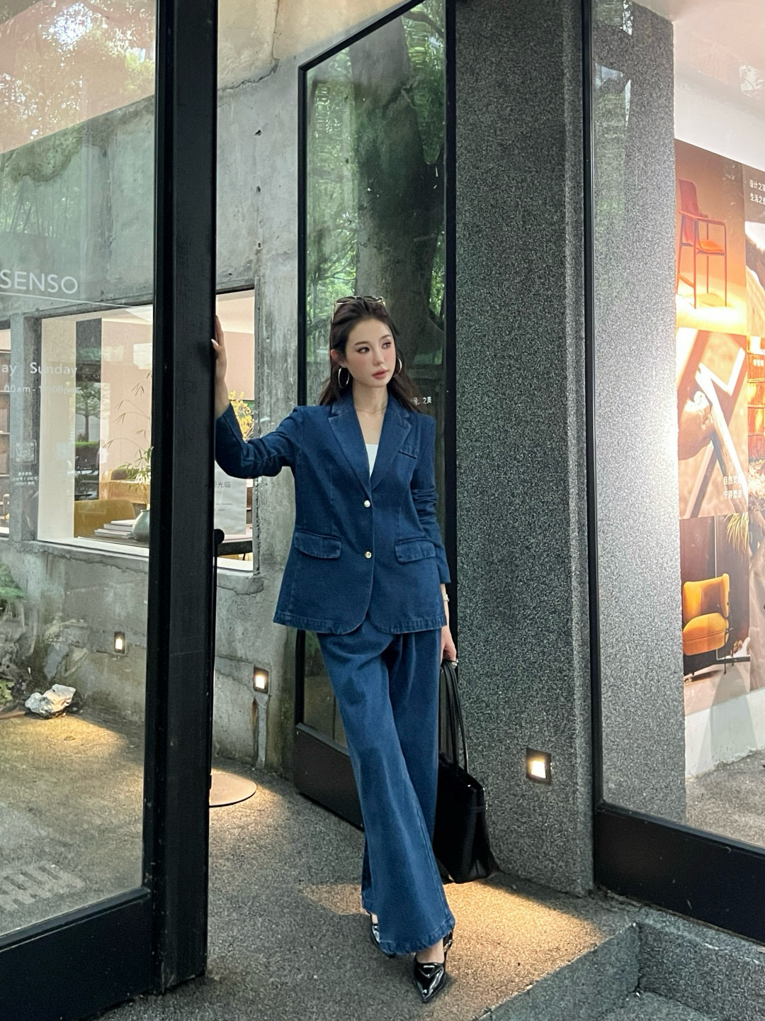 [TOP] Prada Denim Jacket + Pants Set - Blue