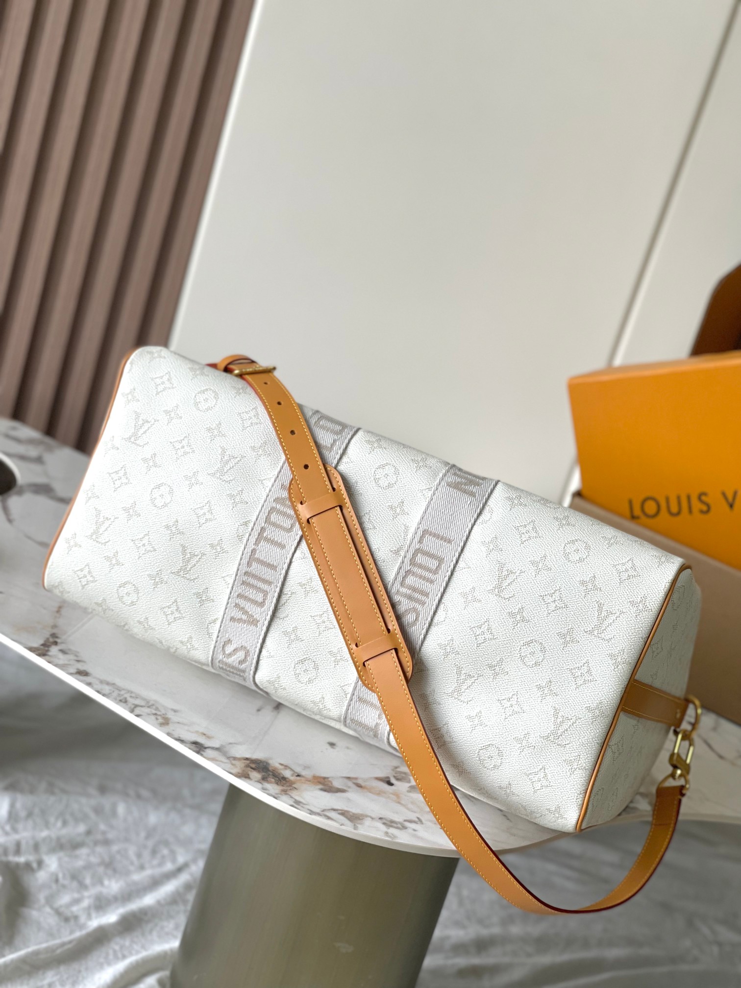 [TOP] Louis Vuitton LV Keepall 45 Travel Bag 45X27X20cm - White