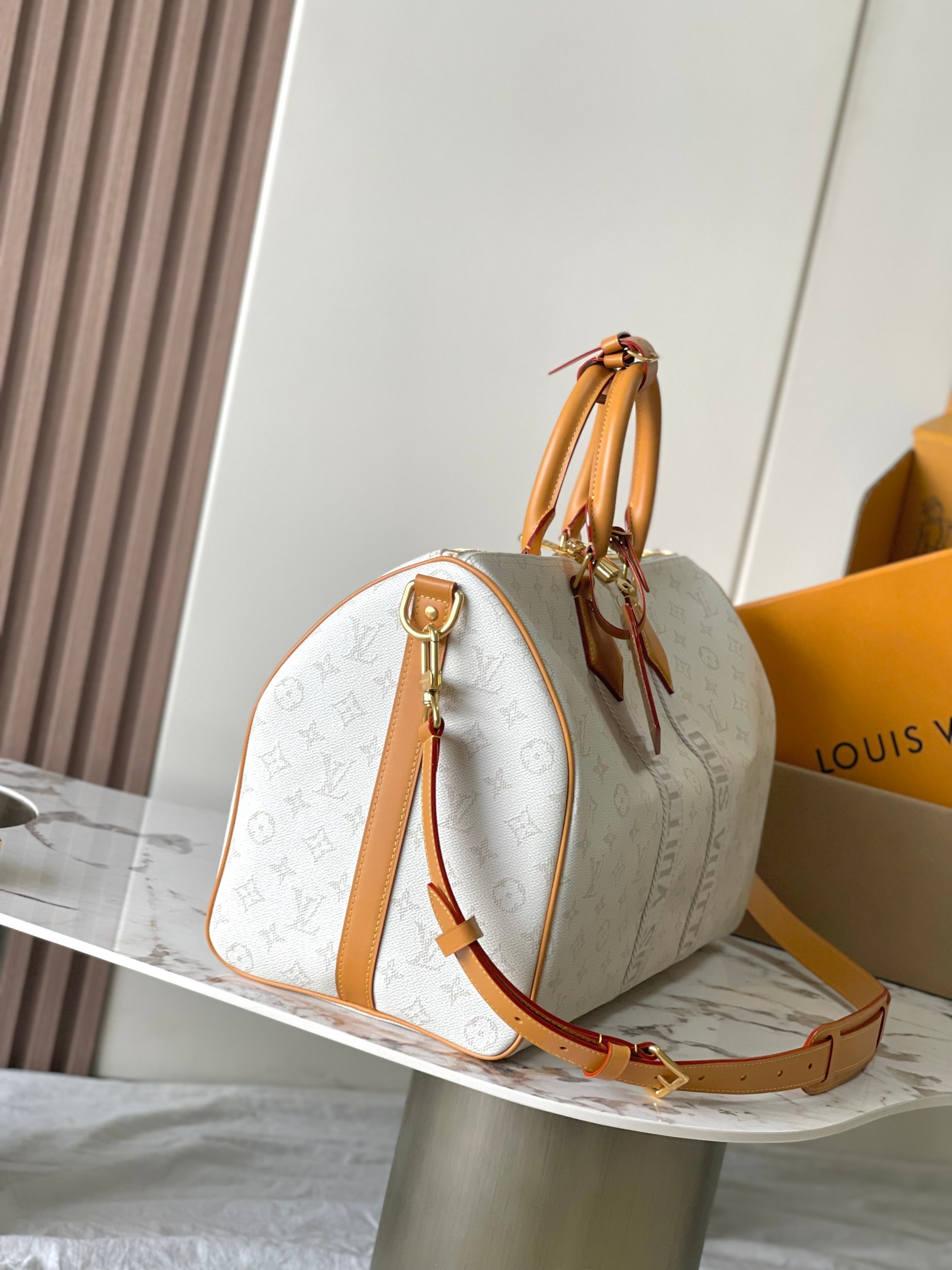 [TOP] Louis Vuitton LV Keepall 45 Travel Bag 45X27X20cm - White