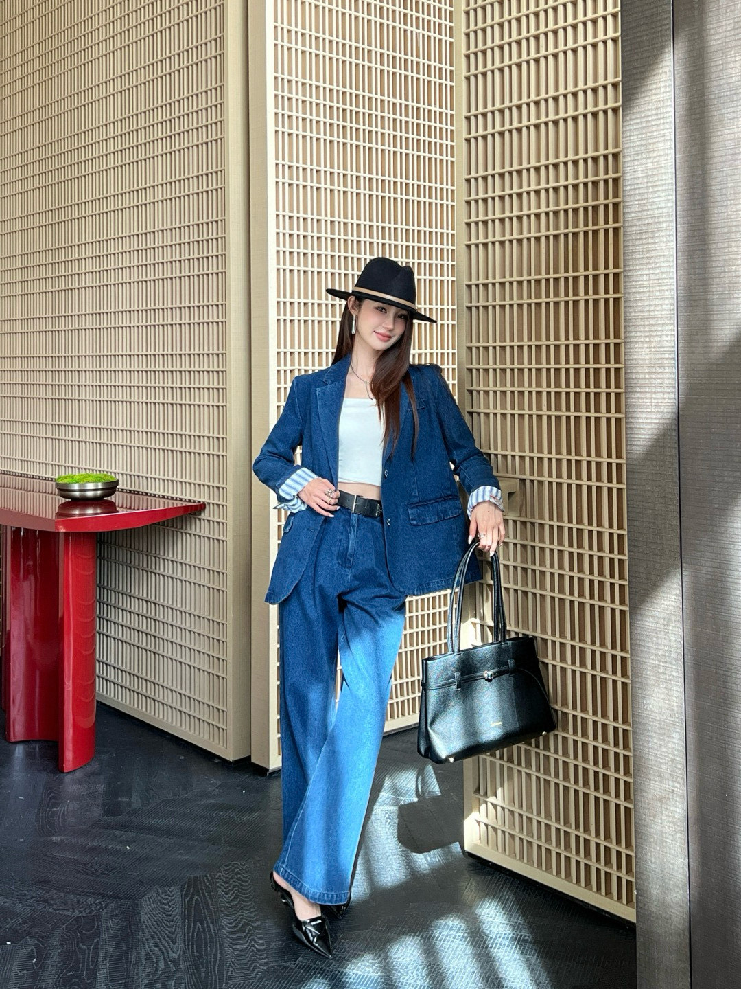 [TOP] Prada Denim Jacket + Pants Set - Blue