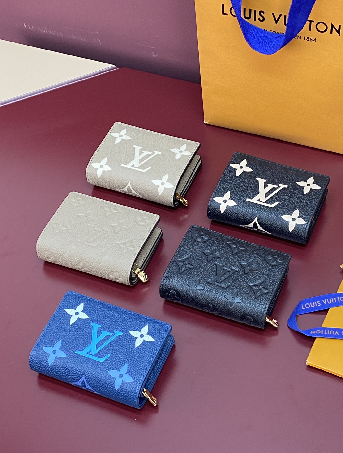 [TOP] Louis Vuitton LV Cléa Wallet Monogram Empreinte Calfskin 11x8.5x3.5cm - 5 Color