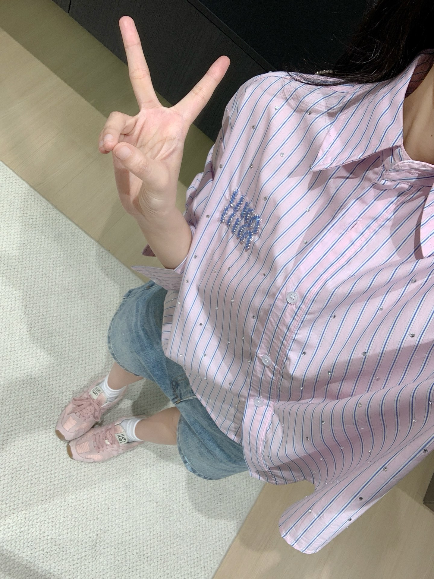 [TOP] Miu Miu Striped Shirt - Pink