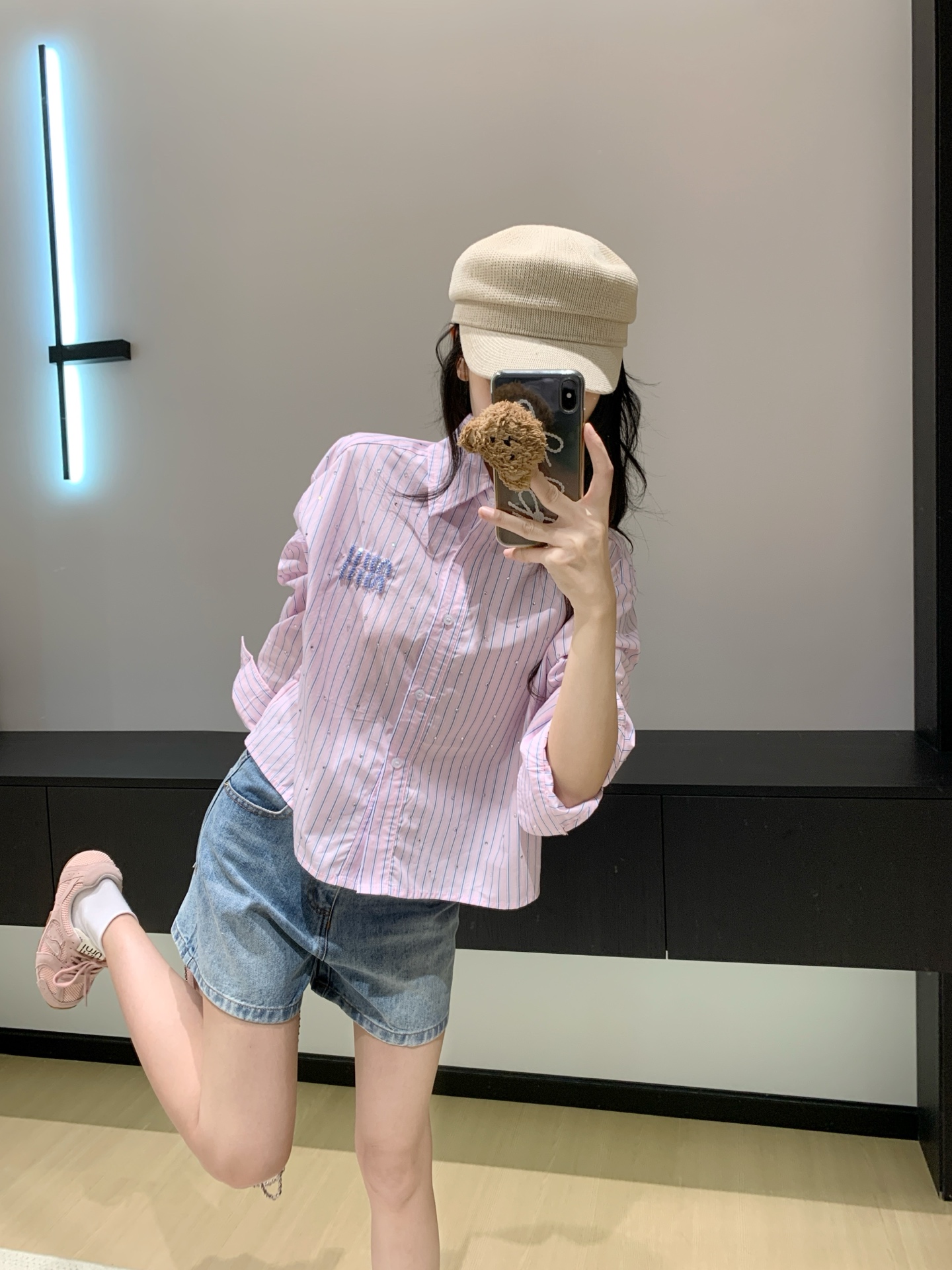 [TOP] Miu Miu Striped Shirt - Pink