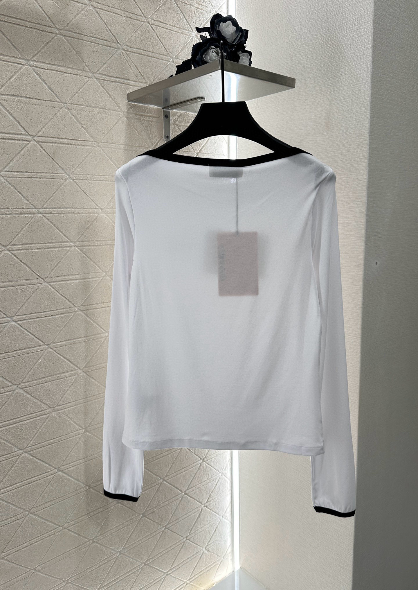 [TOP] Miu Miu Long Sleeve Bottoming Shirt - White