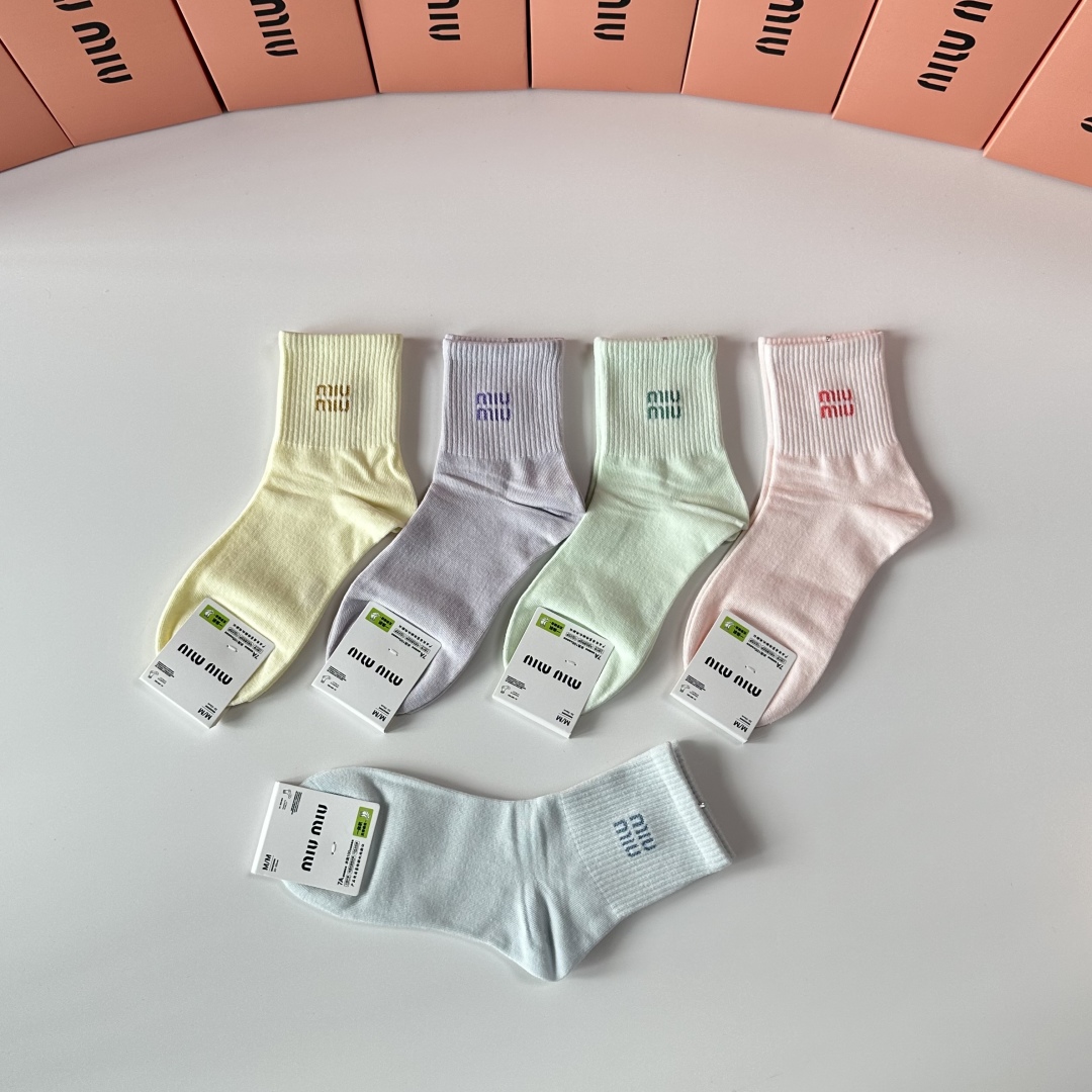 [TOP] Miu Miu Socks - 5 Pieces as a Set