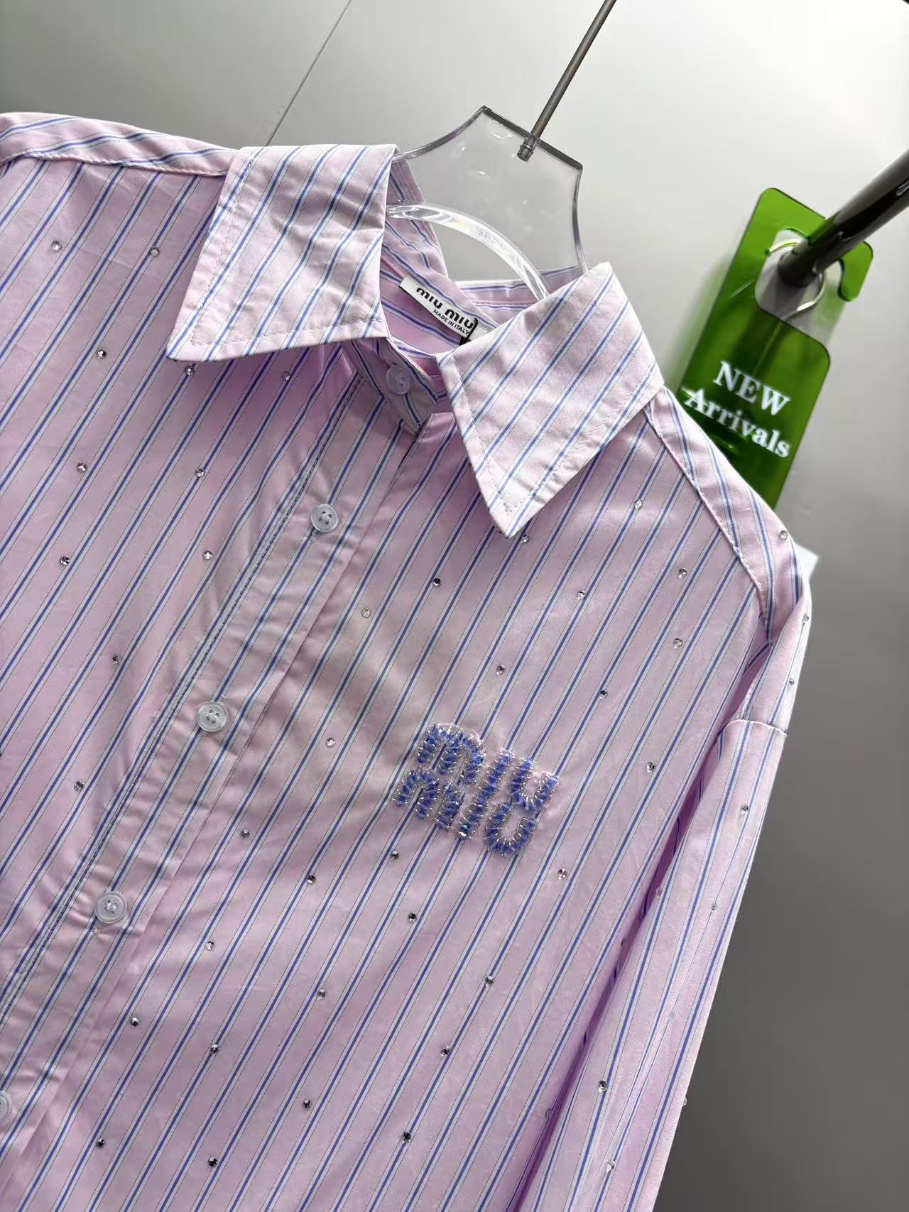 [TOP] Miu Miu Striped Shirt - Pink