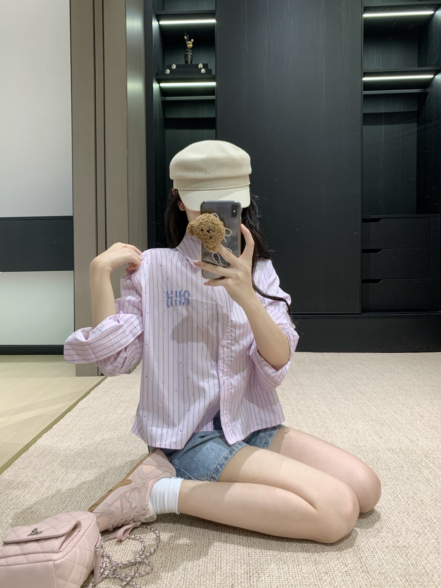 [TOP] Miu Miu Striped Shirt - Pink