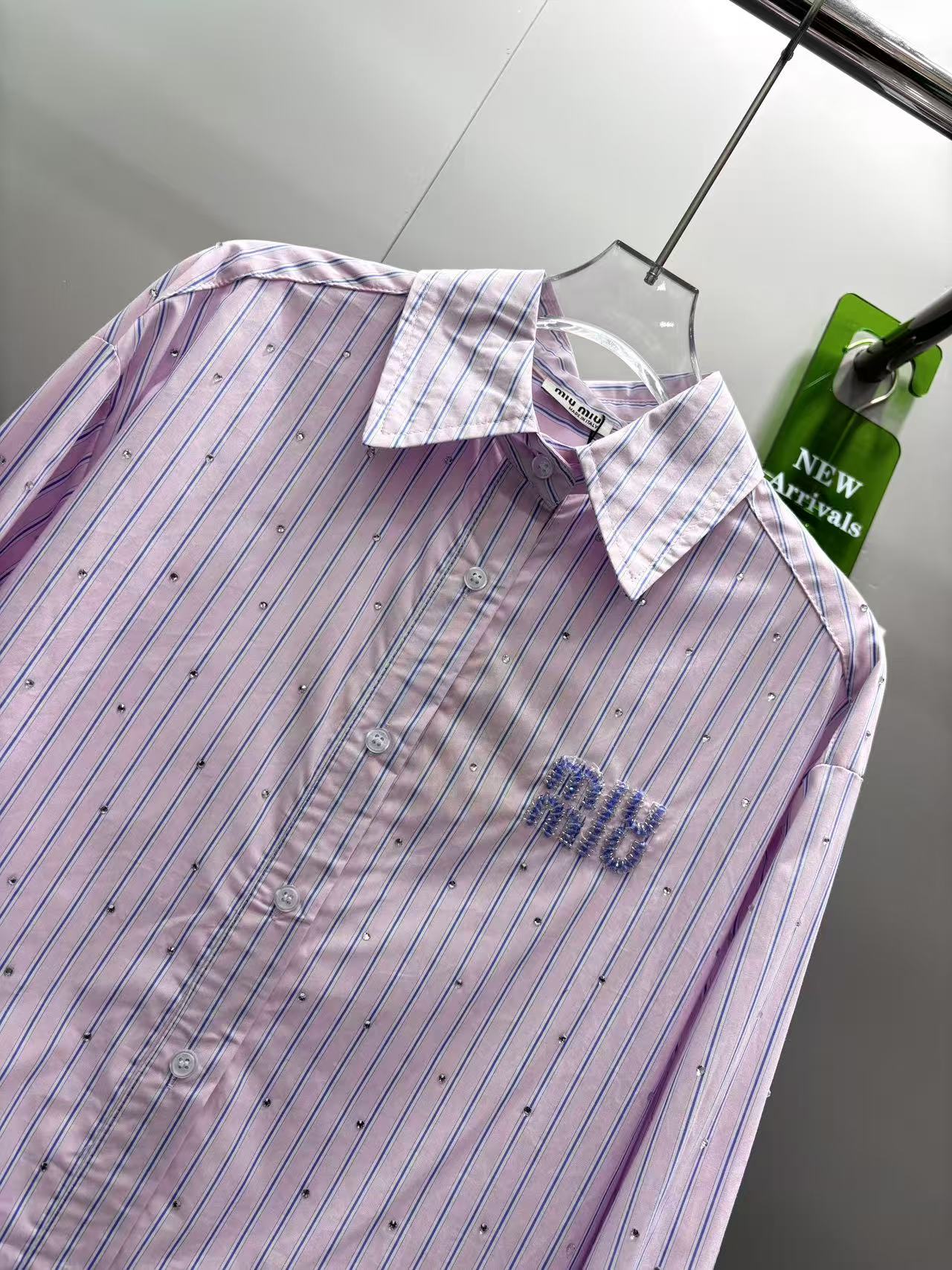 [TOP] Miu Miu Striped Shirt - Pink