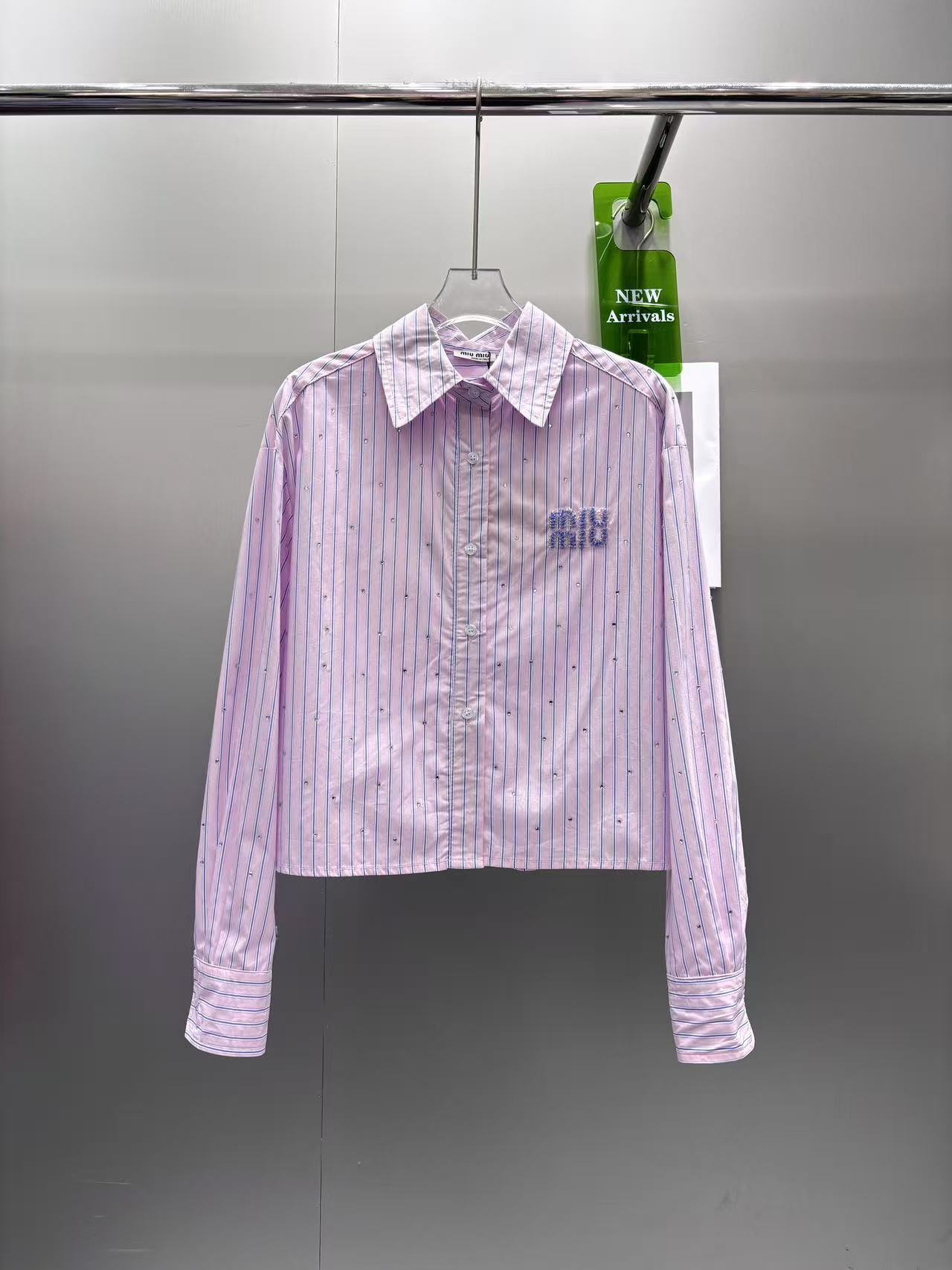 [TOP] Miu Miu Striped Shirt - Pink