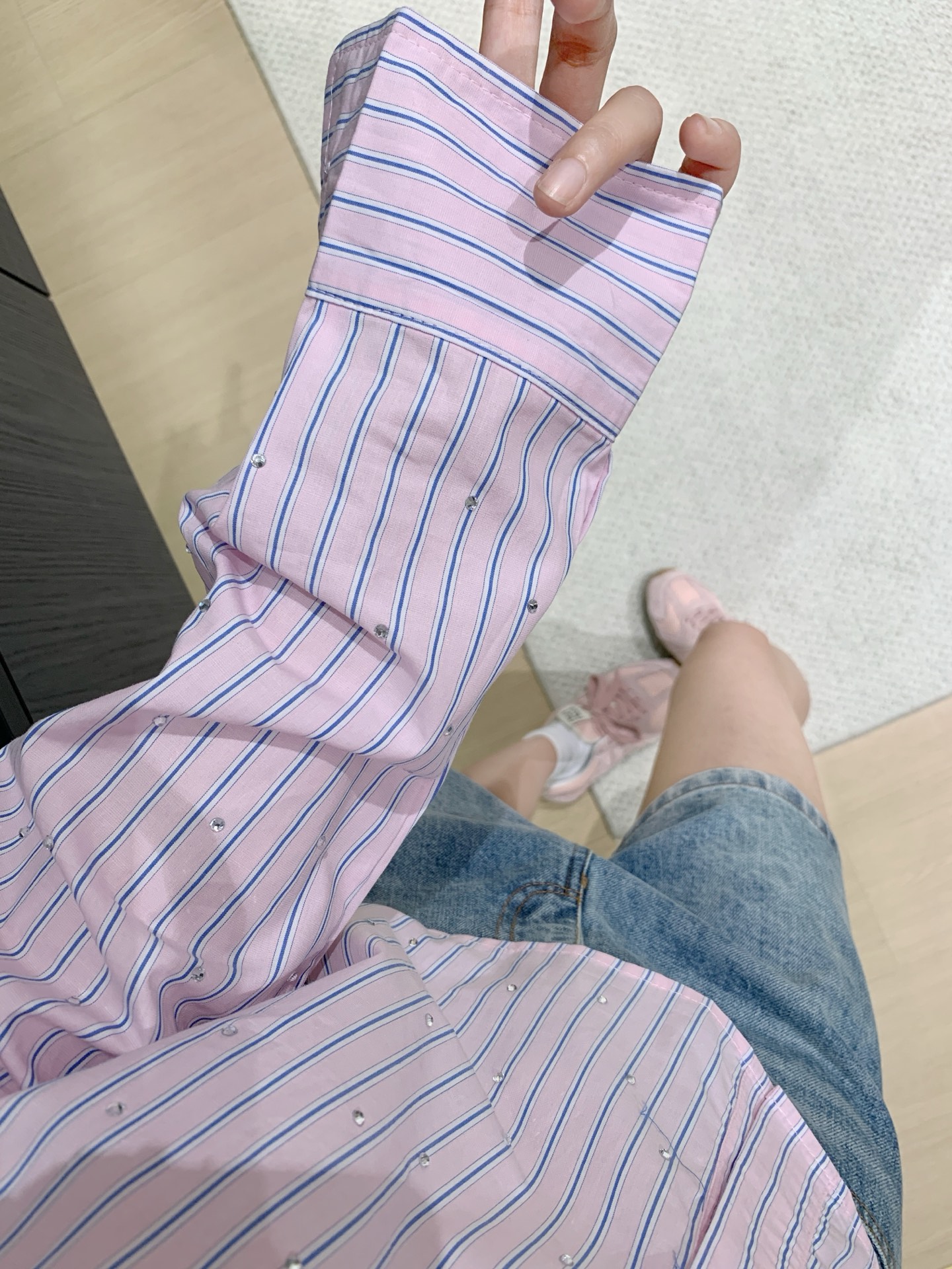 [TOP] Miu Miu Striped Shirt - Pink