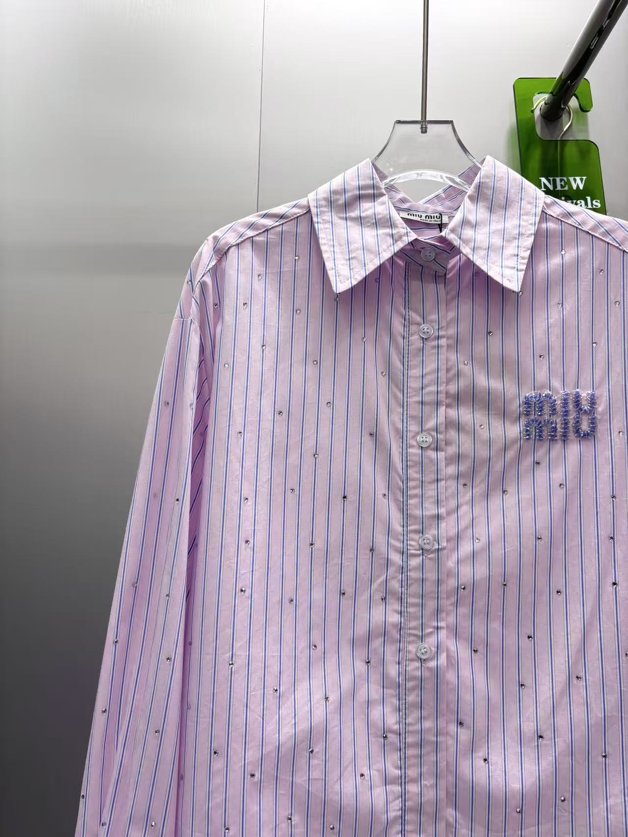 [TOP] Miu Miu Striped Shirt - Pink