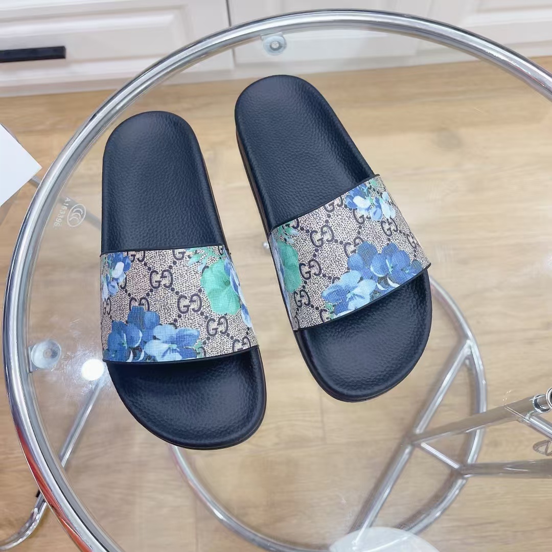 [TOP] GUCCI Flower Slide-  Black