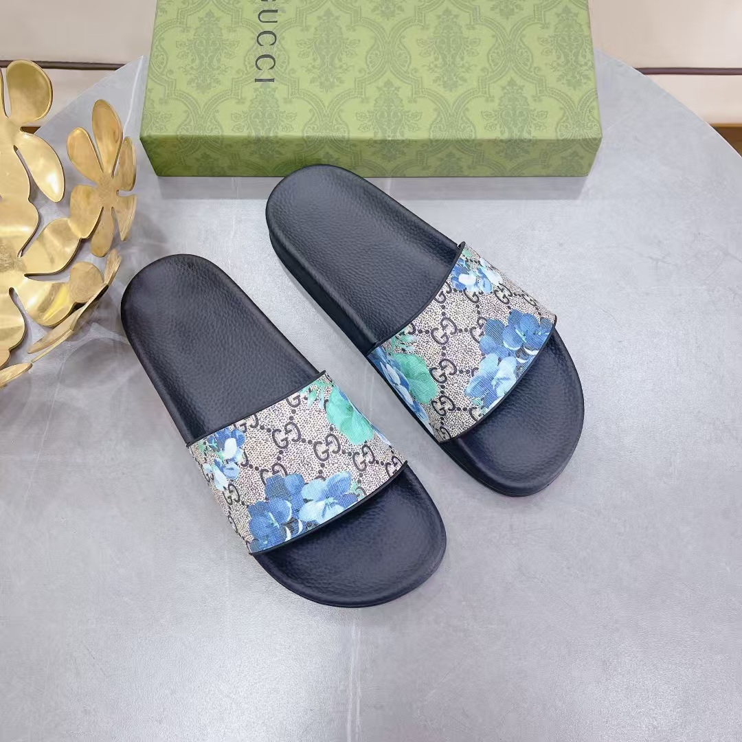 [TOP] GUCCI Flower Slide-  Black