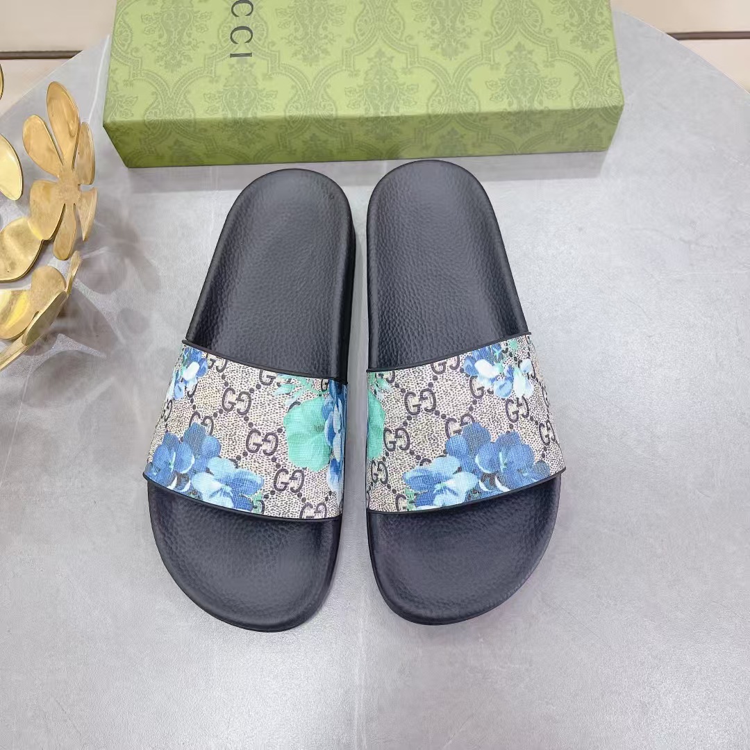 [TOP] GUCCI Flower Slide-  Black