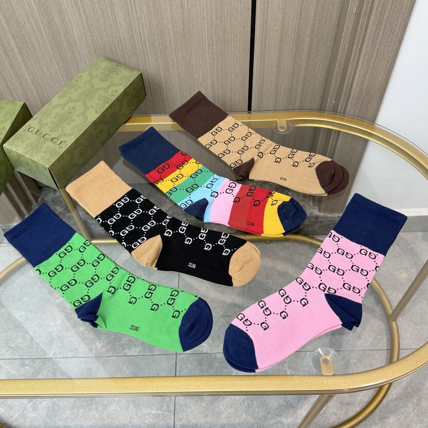 [TOP] GUCCI Socks - 5 Pieces as a Set
