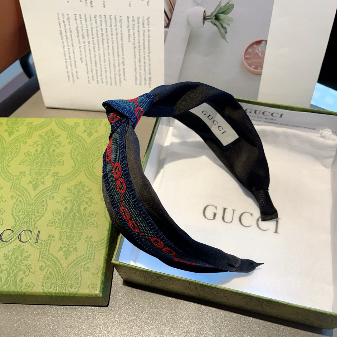 [TOP] GUCCI Classic New Hairband - Black