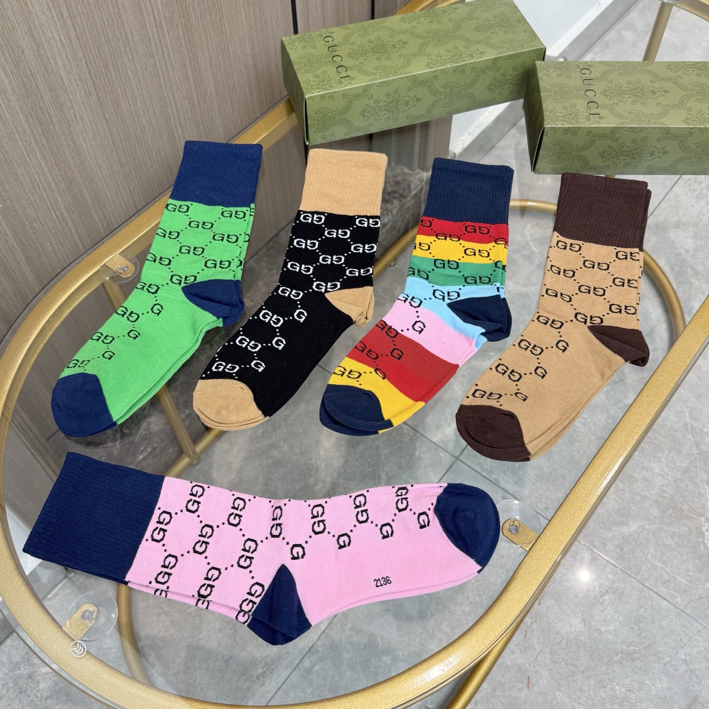 [TOP] GUCCI Socks - 5 Pieces as a Set
