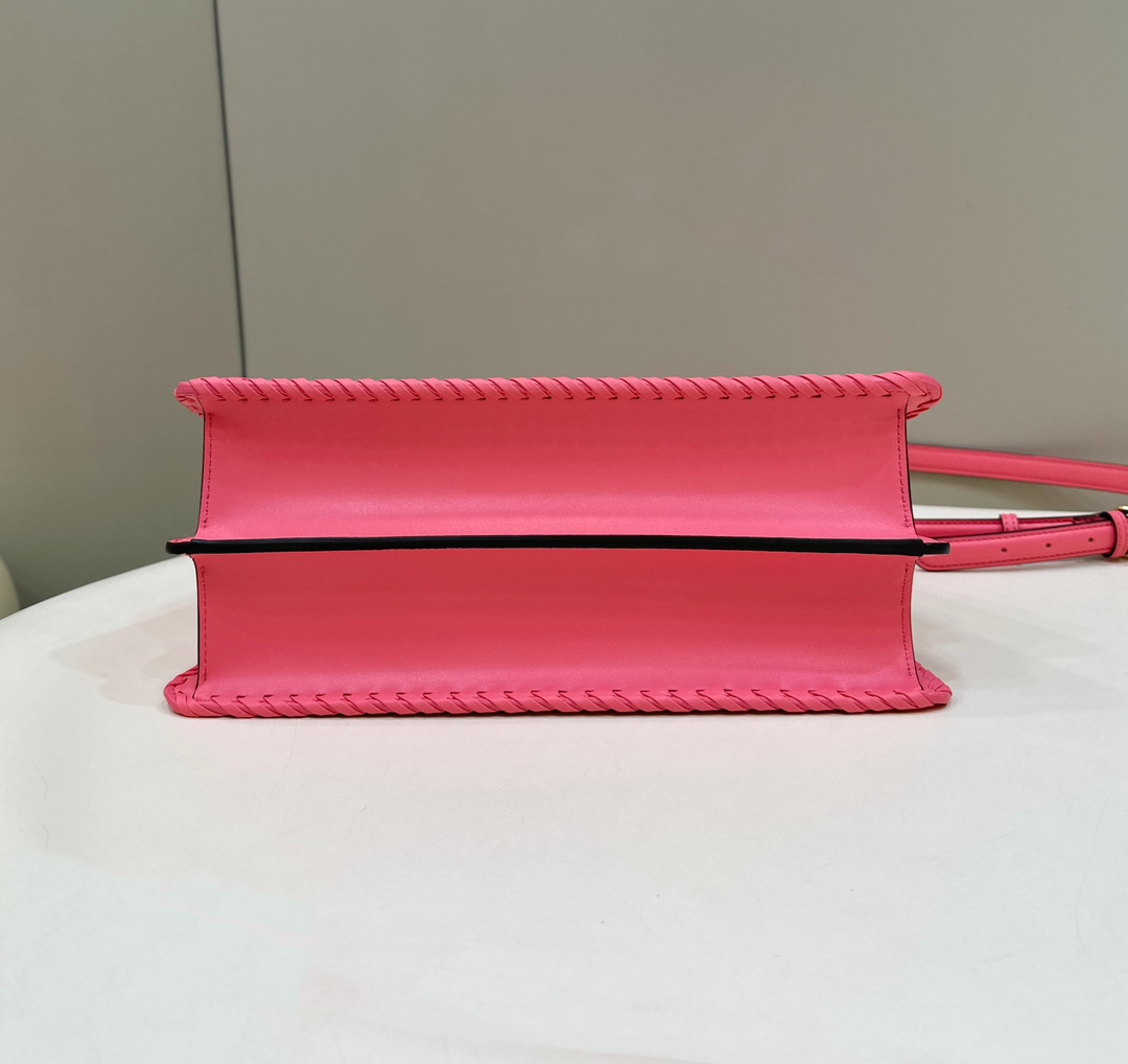 [TOP] FENDI Peekaboo ISeeU Handbag 33*12*25cm- Bright Pink