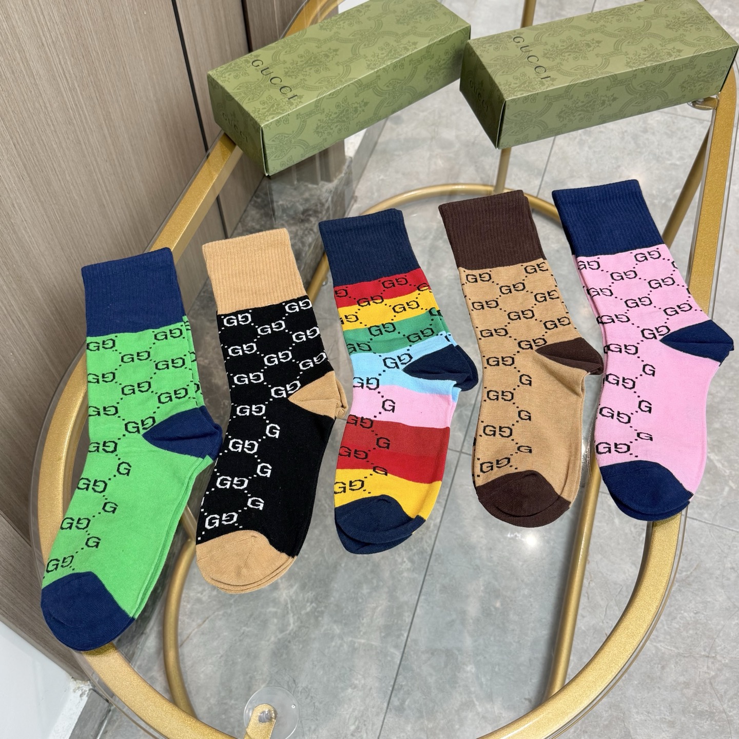 [TOP] GUCCI Socks - 5 Pieces as a Set