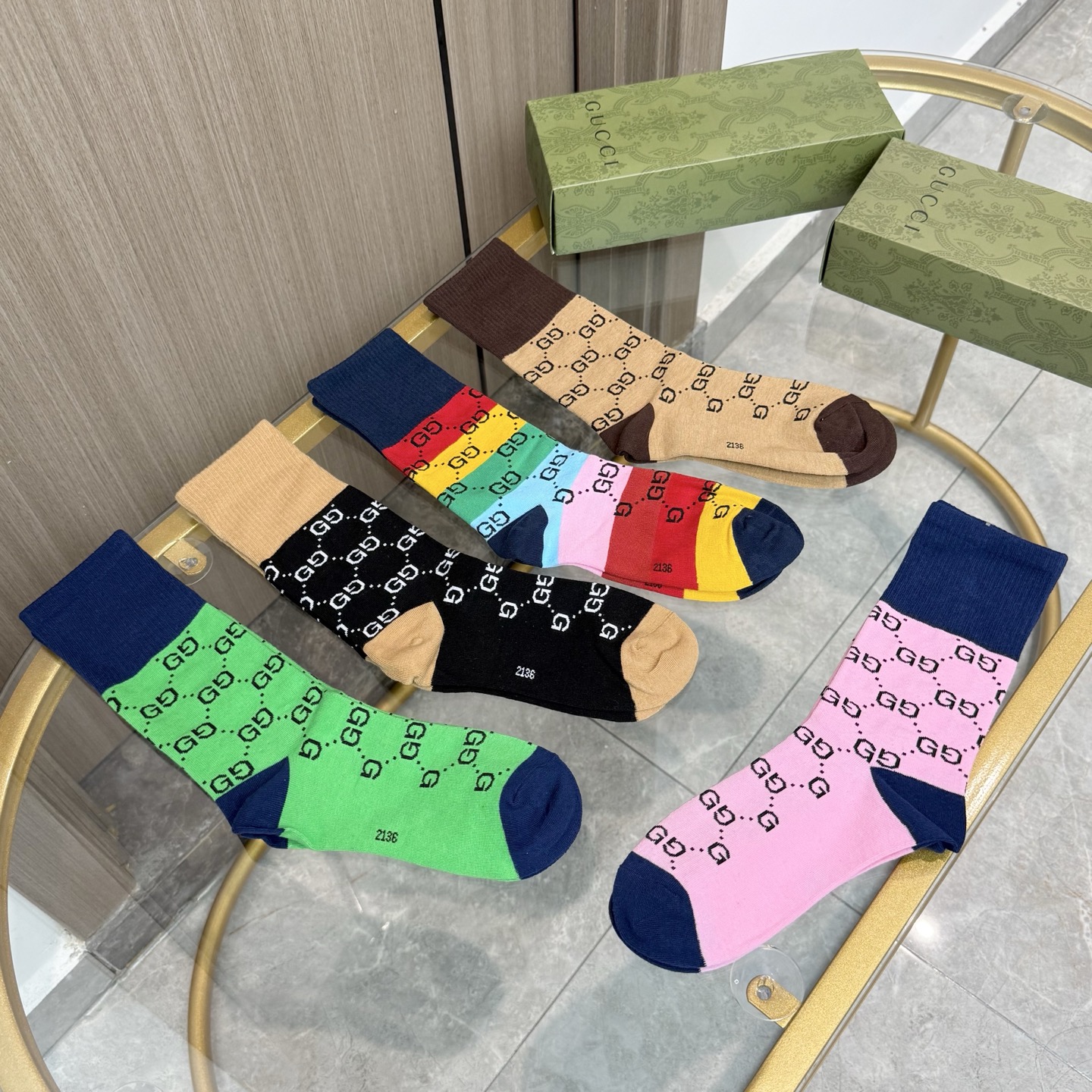 [TOP] GUCCI Socks - 5 Pieces as a Set