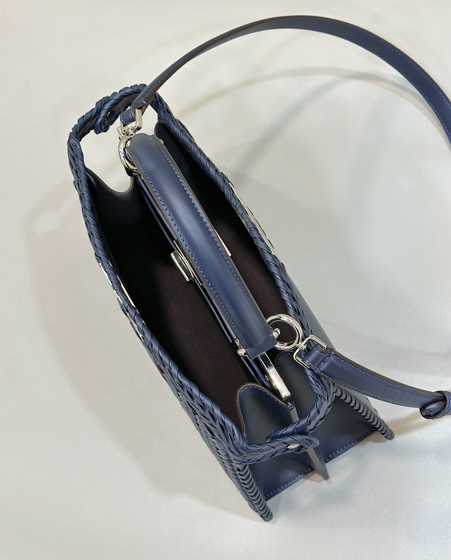 [TOP] FENDI Peekaboo ISeeU Handbag 33*12*25cm- Blue