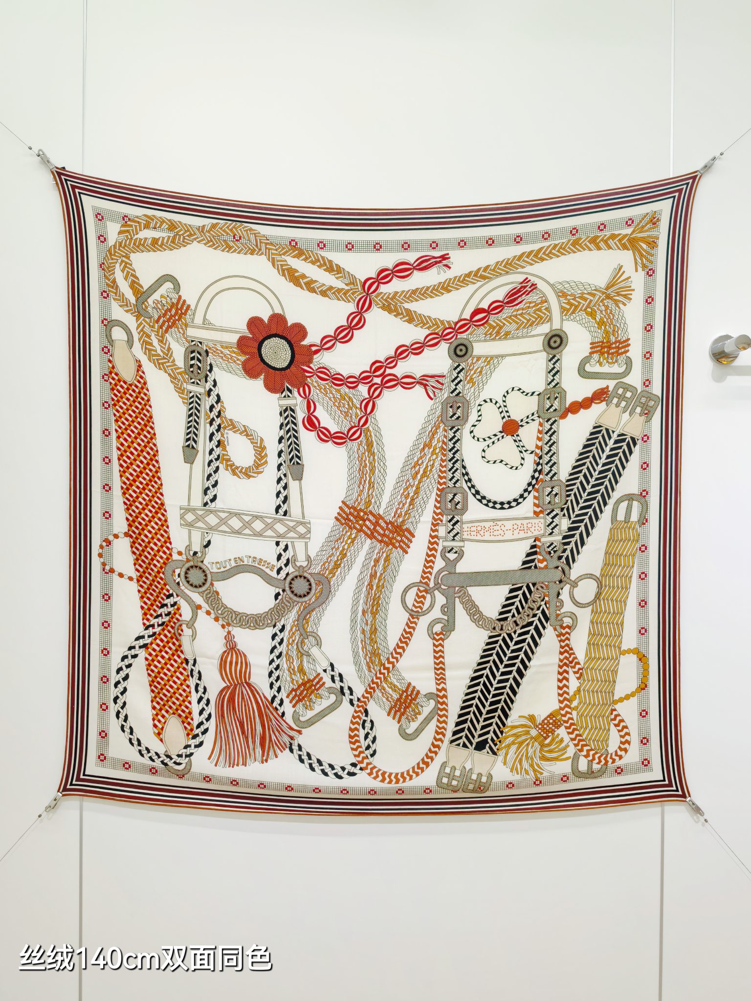 [TOP] HERMES 70% Cashmere + 30% Silk Scarf 140x140 cm - 4 Colors