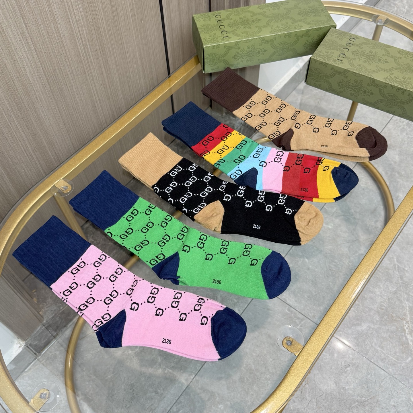 [TOP] GUCCI Socks - 5 Pieces as a Set