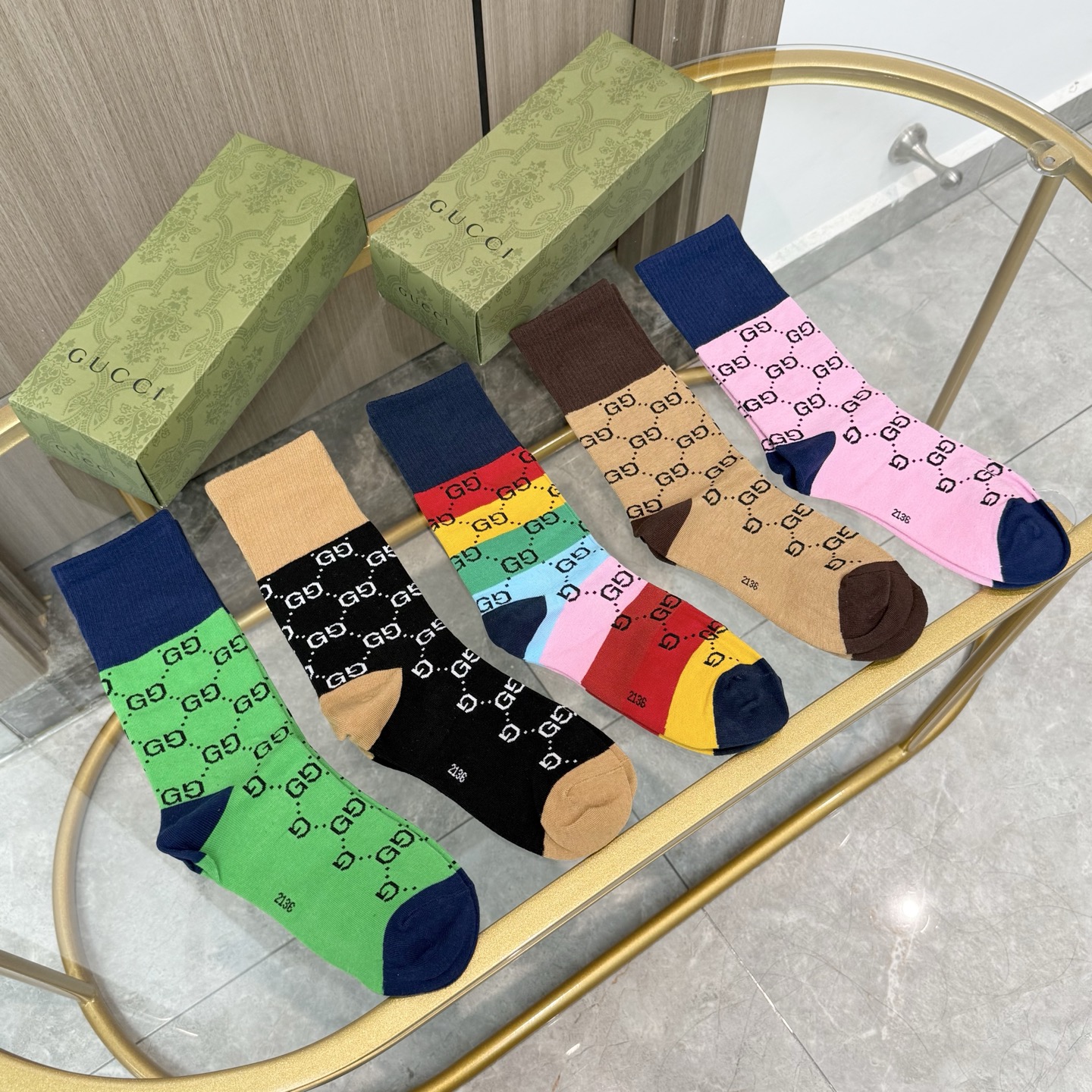[TOP] GUCCI Socks - 5 Pieces as a Set