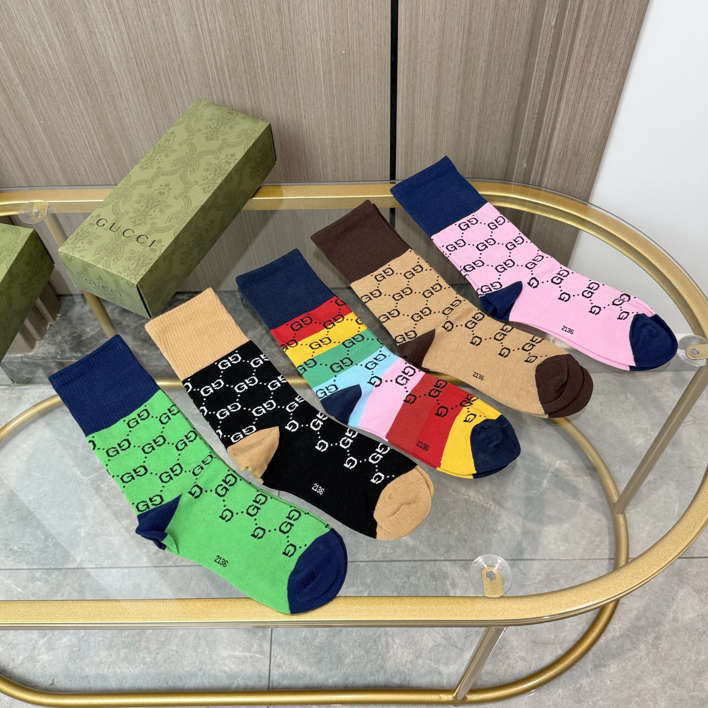 [TOP] GUCCI Socks - 5 Pieces as a Set