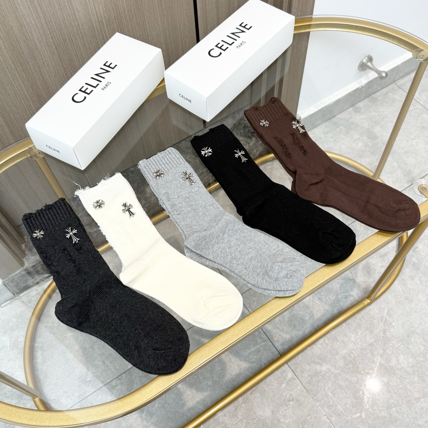 [TOP] CELINE Socks - 5 Pieces as a Set