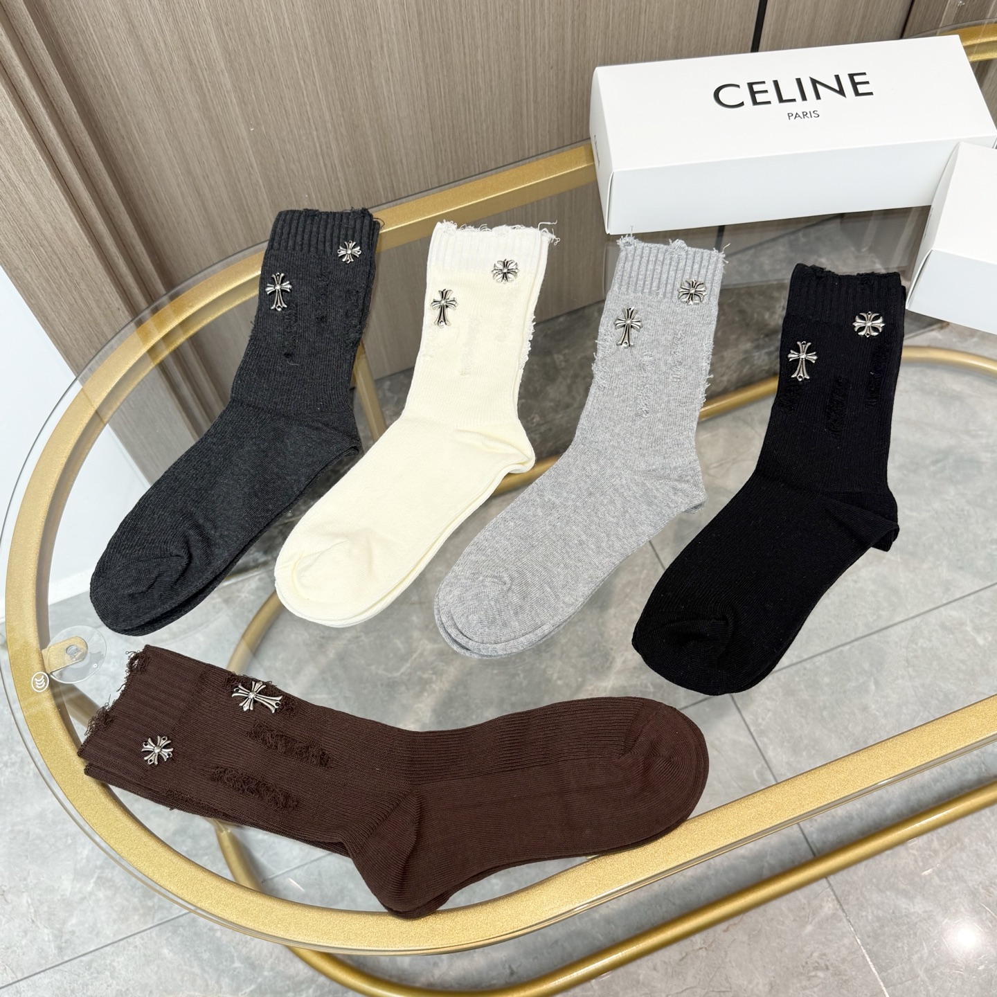 [TOP] CELINE Socks - 5 Pieces as a Set