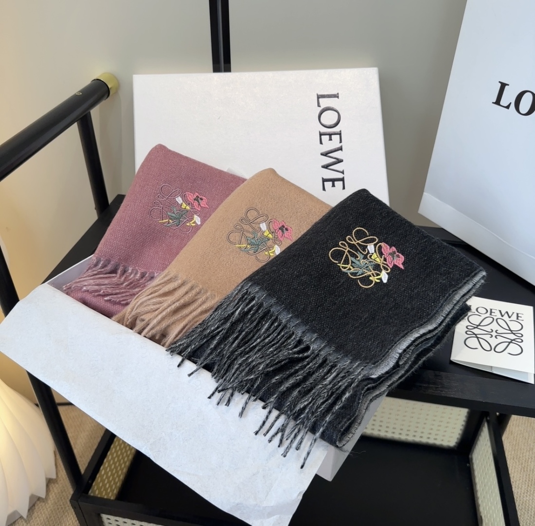 [TOP] LOEWE Women's Cashmere Scarf 30x 180cm - 3 Color