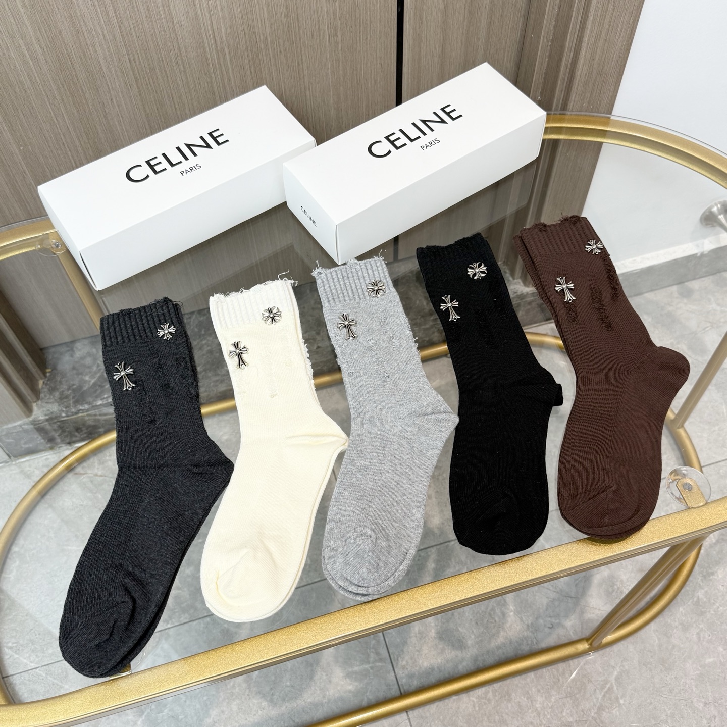 [TOP] CELINE Socks - 5 Pieces as a Set