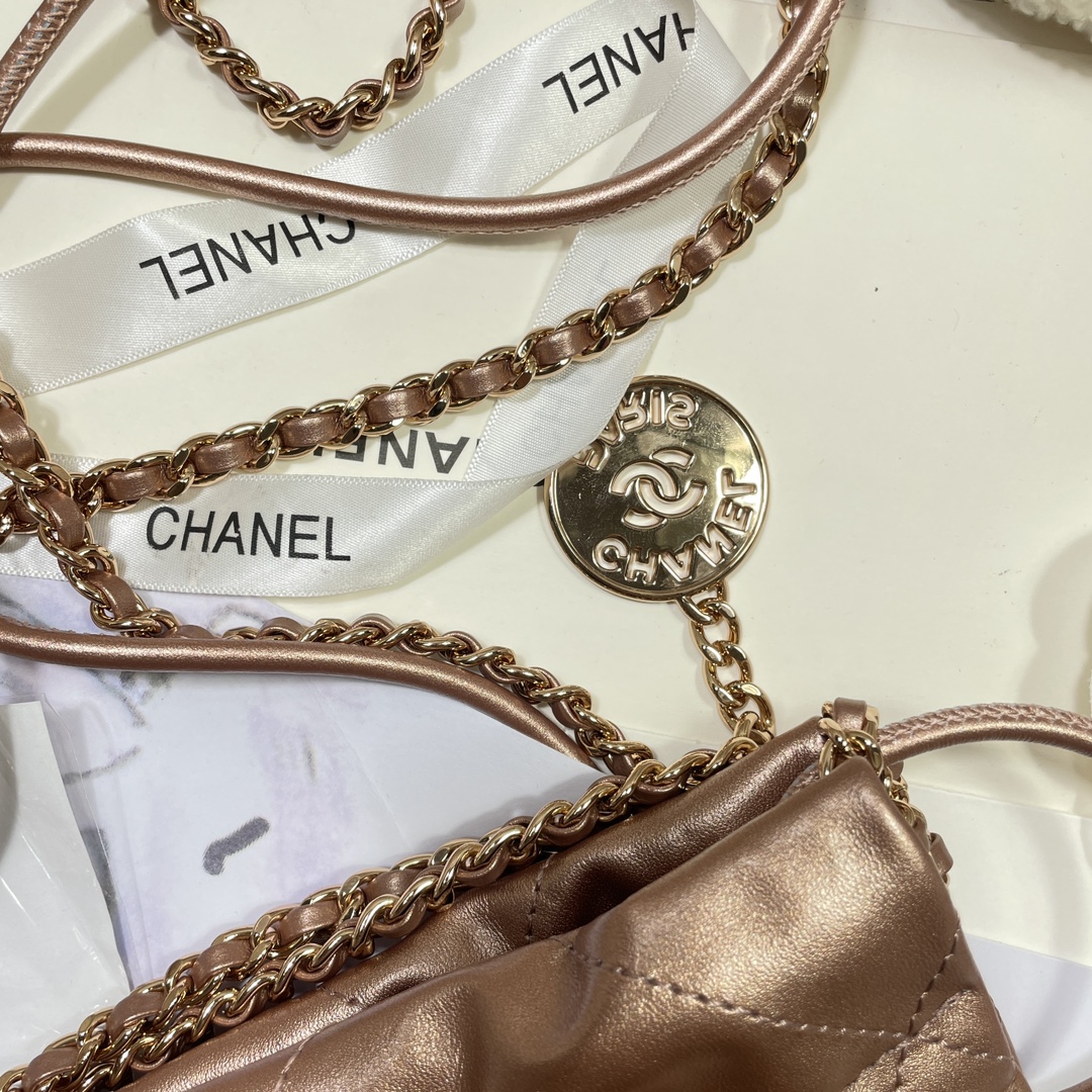 [TOP] CHANEL 22 Bag Shiny 19x20x6cm - Pink