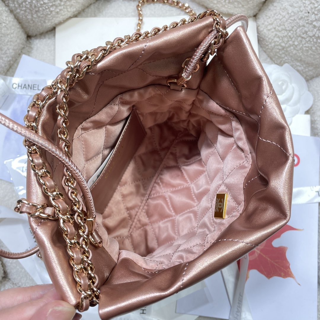 [TOP] CHANEL 22 Bag Shiny 19x20x6cm - Pink