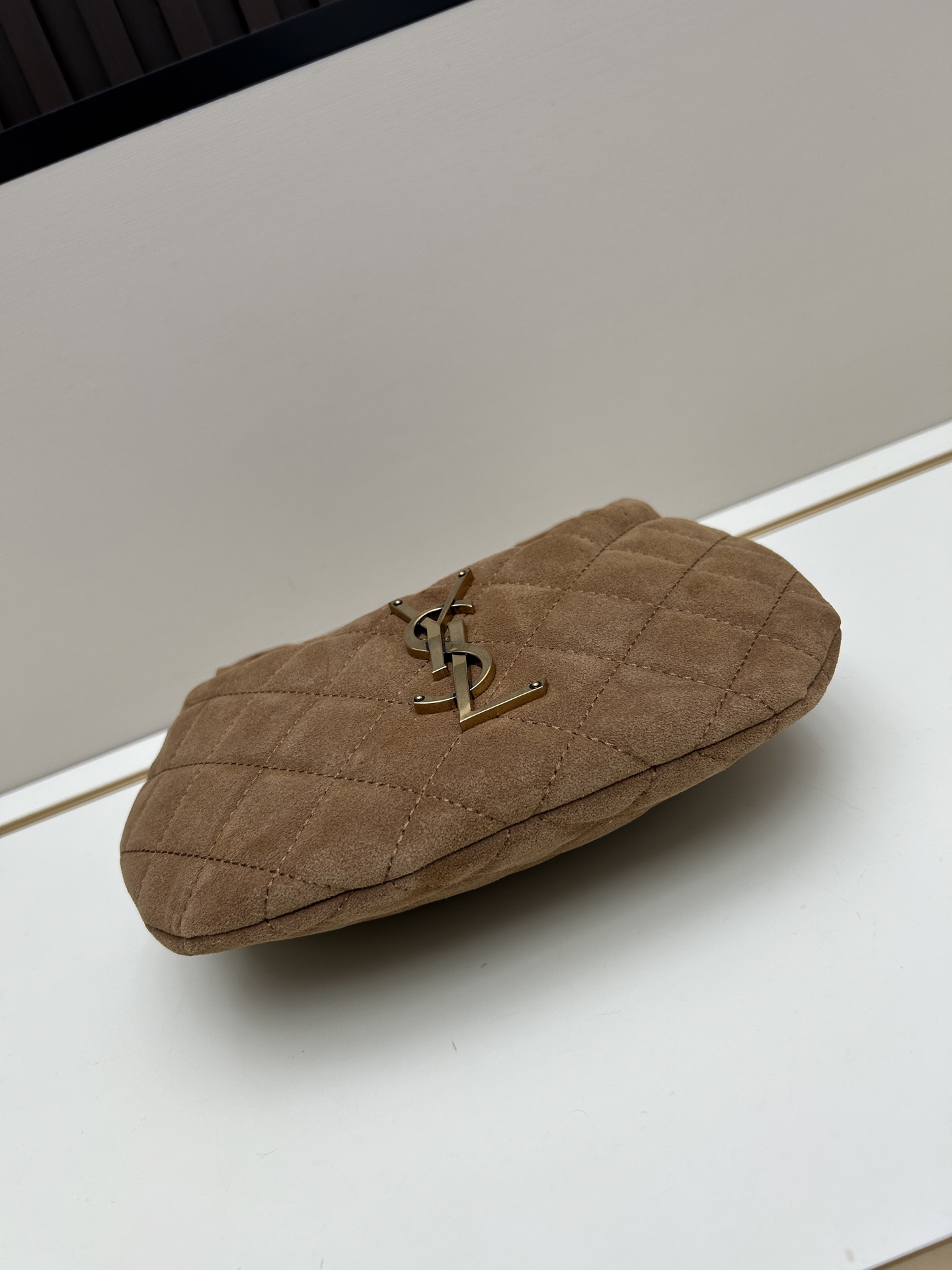 [TOP] Yves Saint Laurent YSL ICARE Baby Suede Nappa Bag 17×13×3cm - Brown