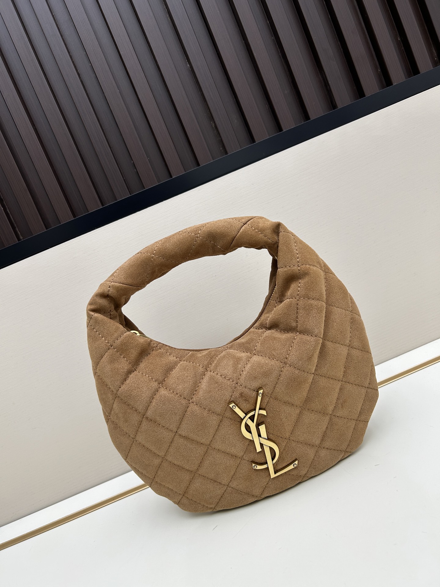 [TOP] Yves Saint Laurent YSL ICARE Baby Suede Nappa Bag 17×13×3cm - Brown