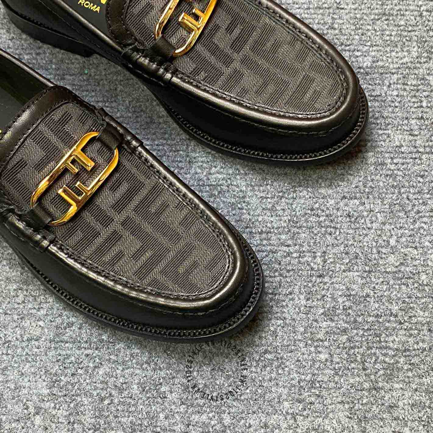 [TOP] FENDI Men's Business Leather Shoes - Black
